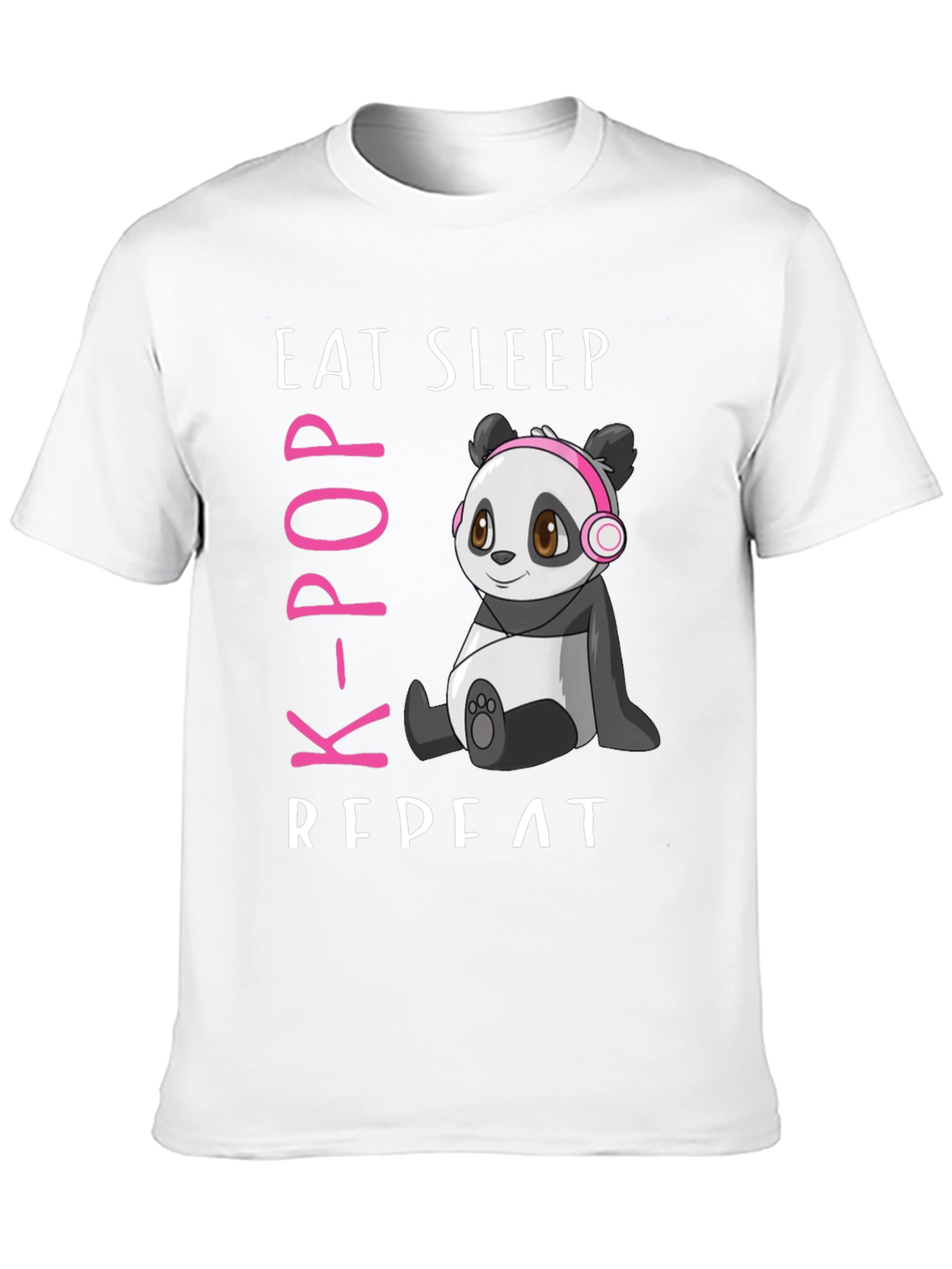 Eat Sleep K-Pop Repeat Panda Graphic Tee