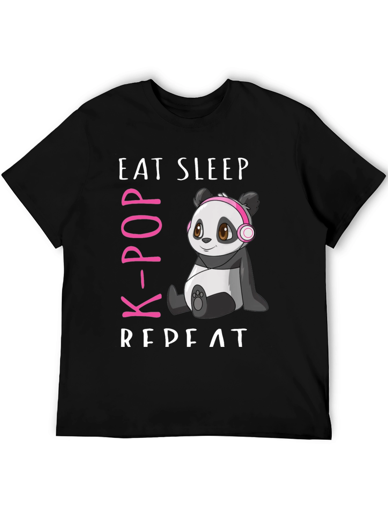 Eat Sleep K-Pop Repeat Panda Graphic Tee