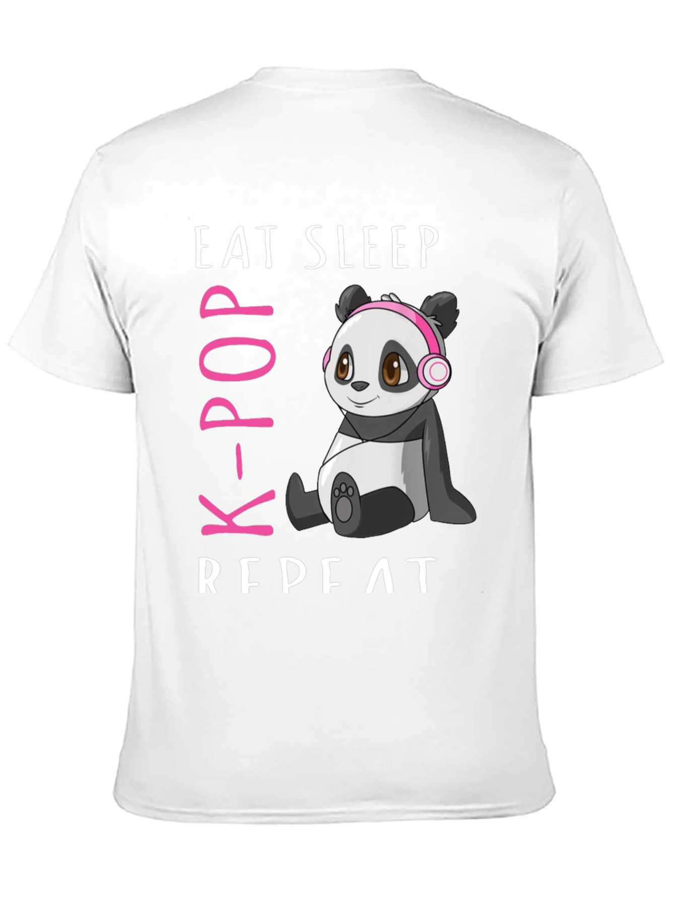 Eat Sleep K-Pop Repeat Panda Graphic Tee