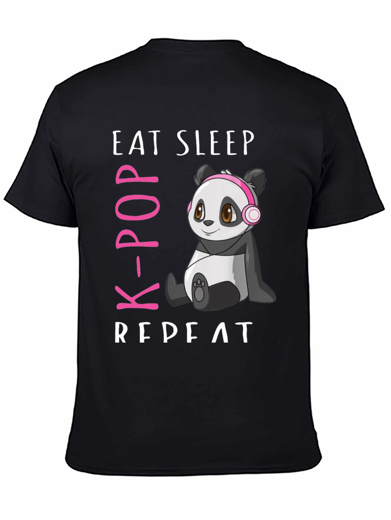 Eat Sleep K-Pop Repeat Panda Graphic Tee