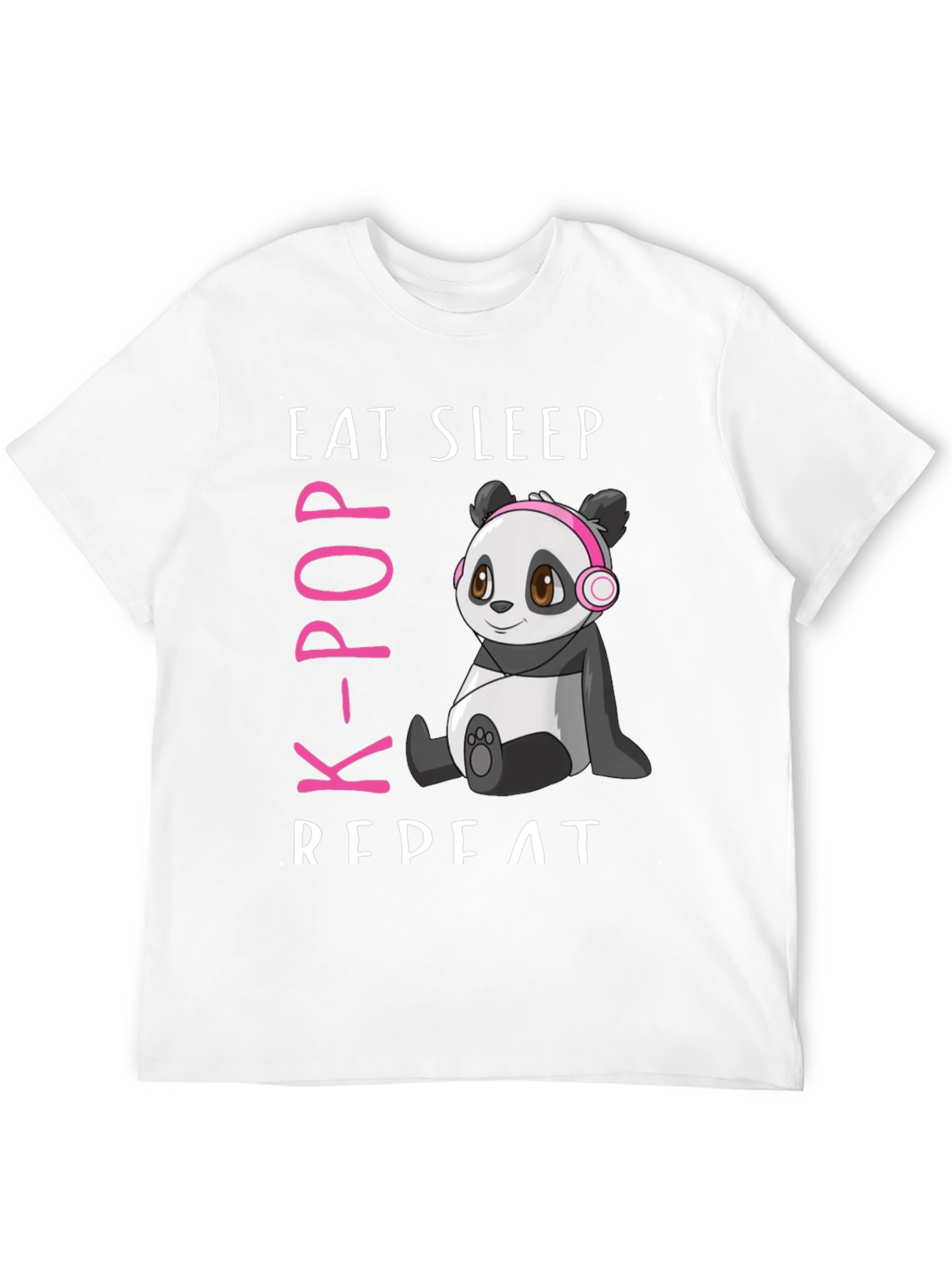 Eat Sleep K-Pop Repeat Panda Graphic Tee