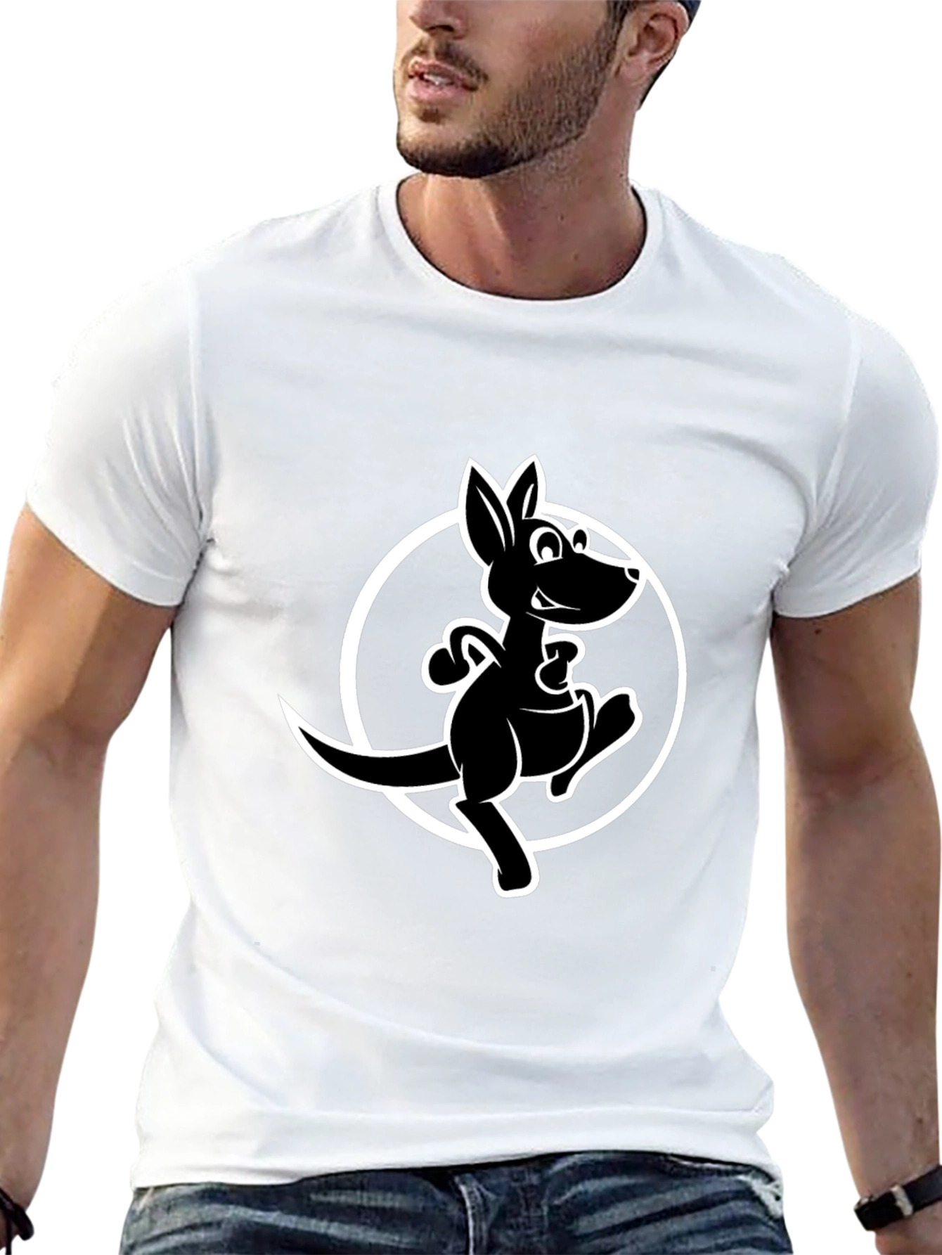 Cool Kangaroo Graphic Tee - Black