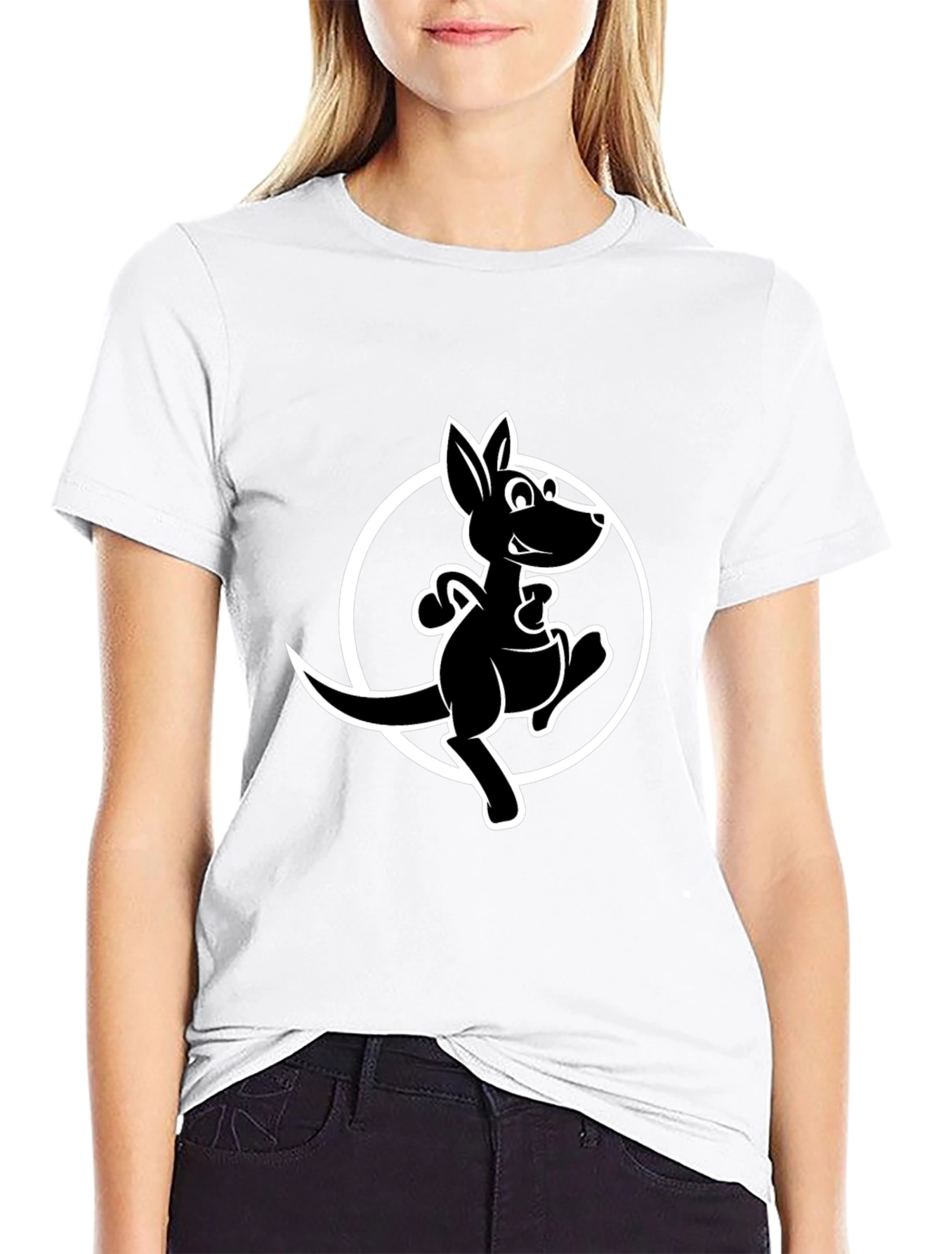 Cool Kangaroo Graphic Tee - Black