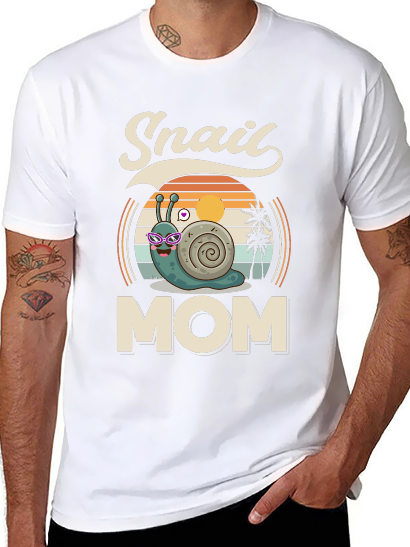 Snail Mom T-Shirt - Beach Sunset Design