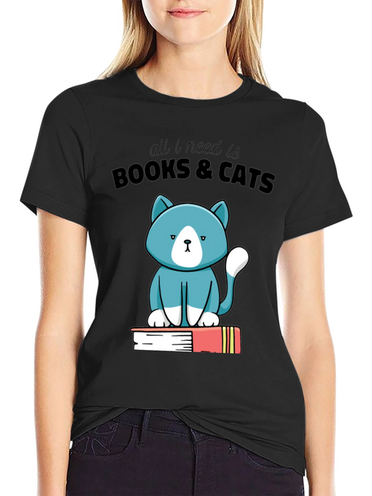 Books and Cats Graphic Tee