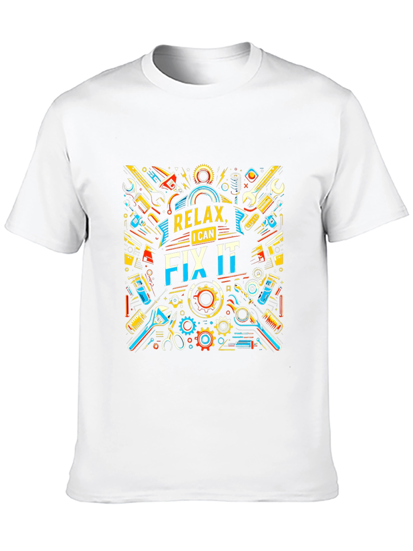 Relax I Can Fix It Graphic Print Black T-Shirt