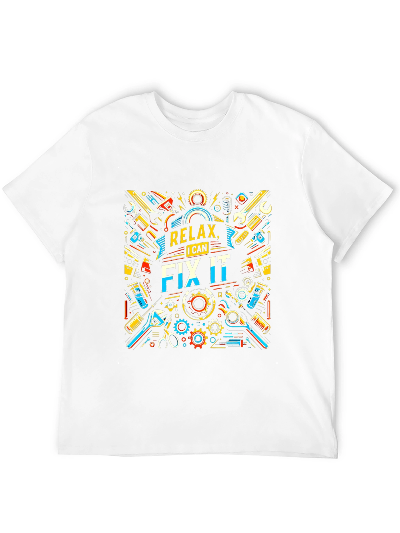 Relax I Can Fix It Graphic Print Black T-Shirt