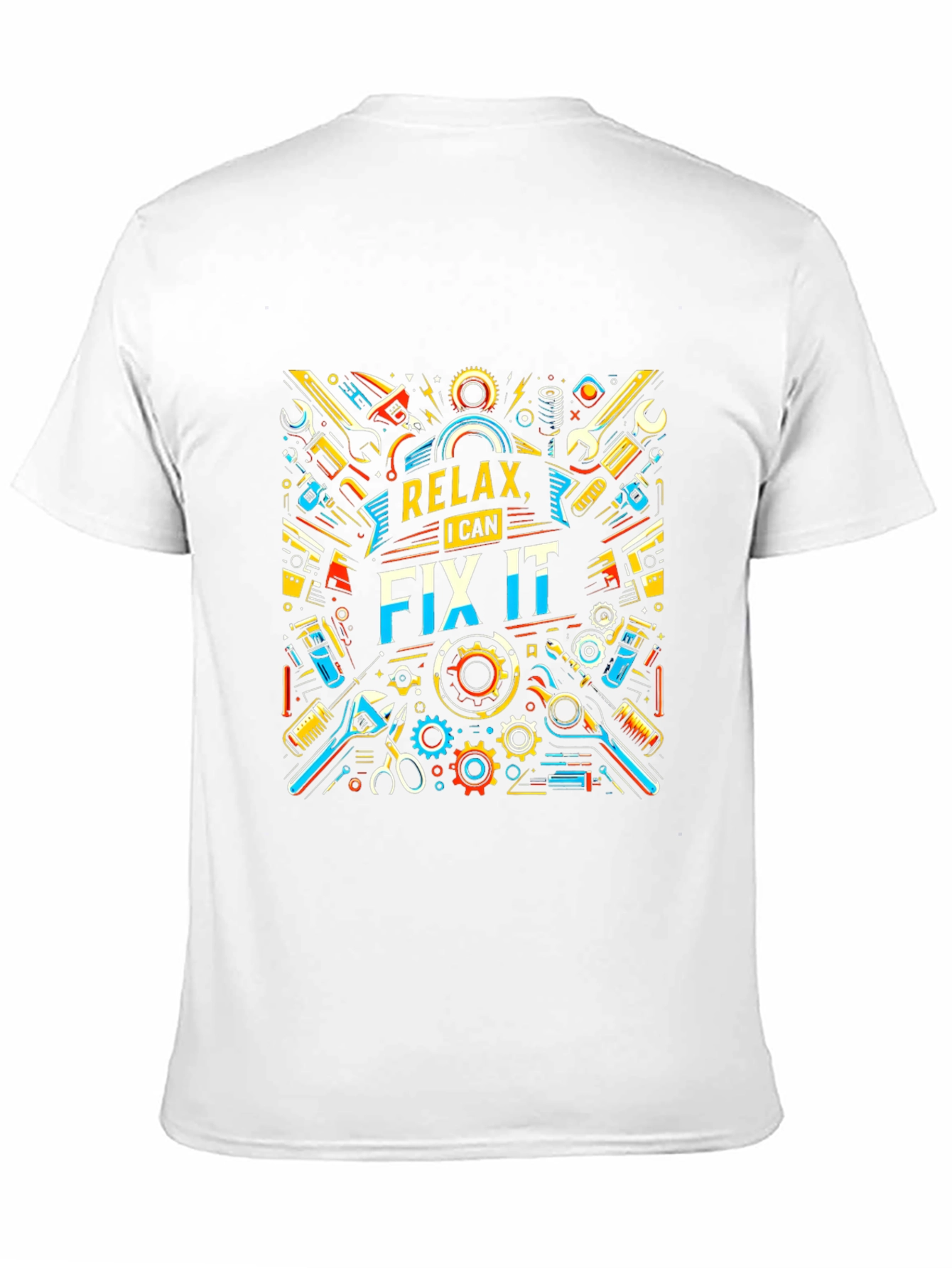 Relax I Can Fix It Graphic Print Black T-Shirt