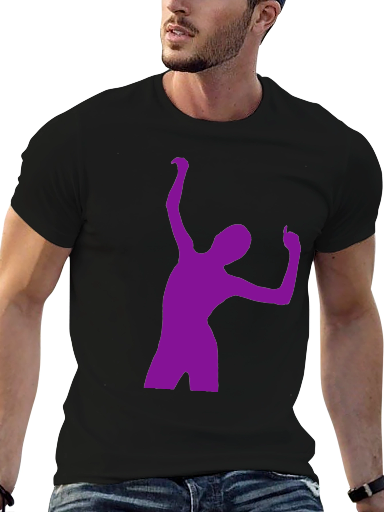 Purple Dancer Graphic Black T-Shirt