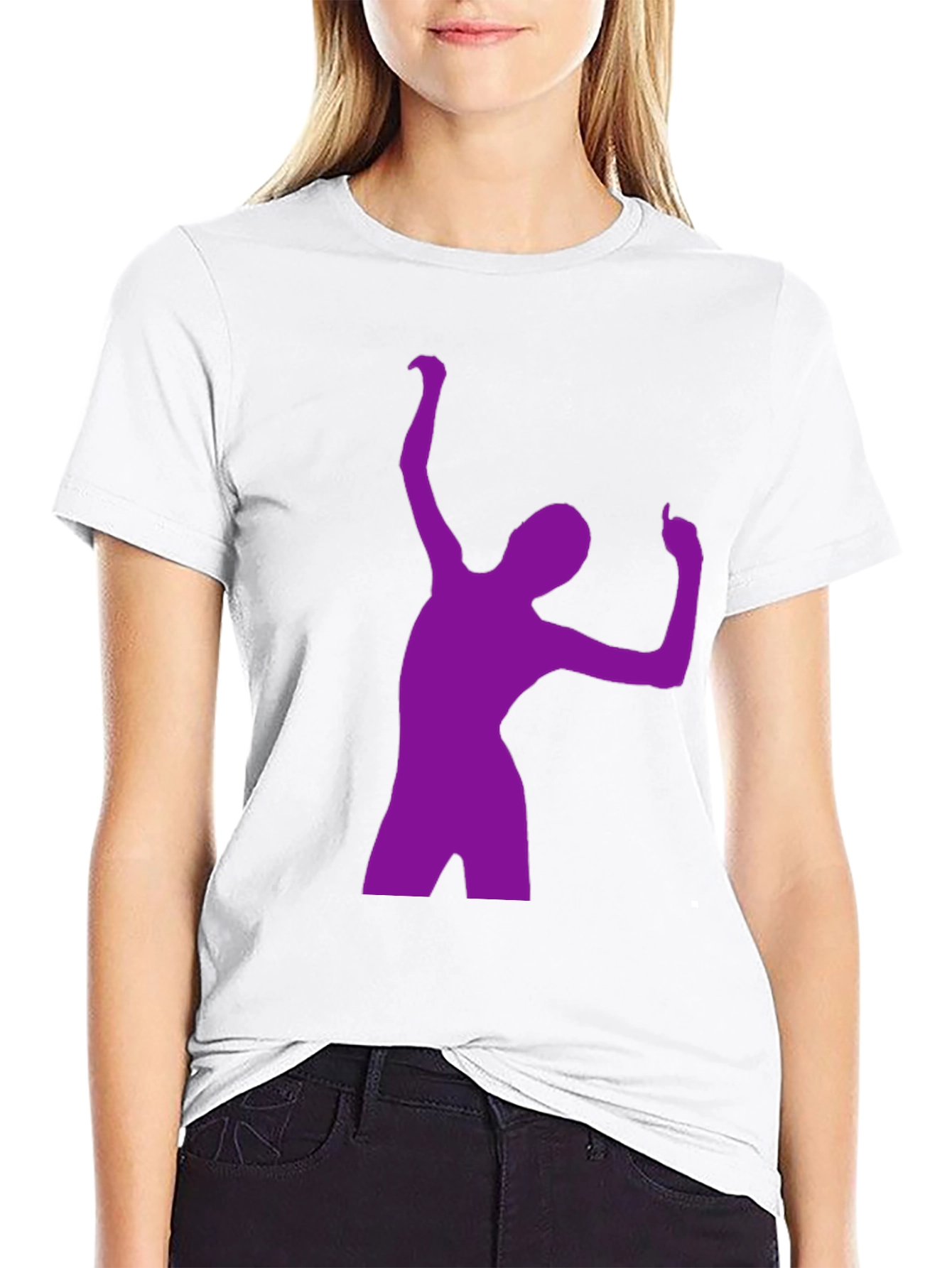 Purple Dancer Graphic Black T-Shirt