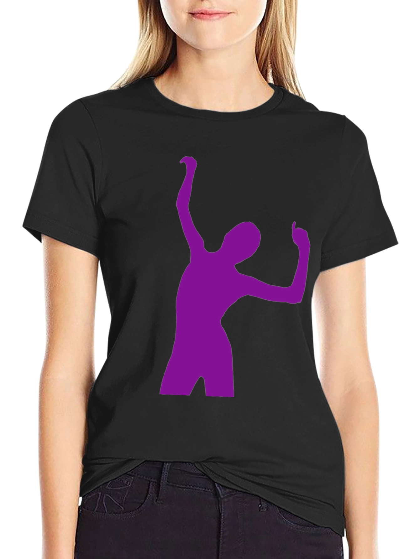 Purple Dancer Graphic Black T-Shirt