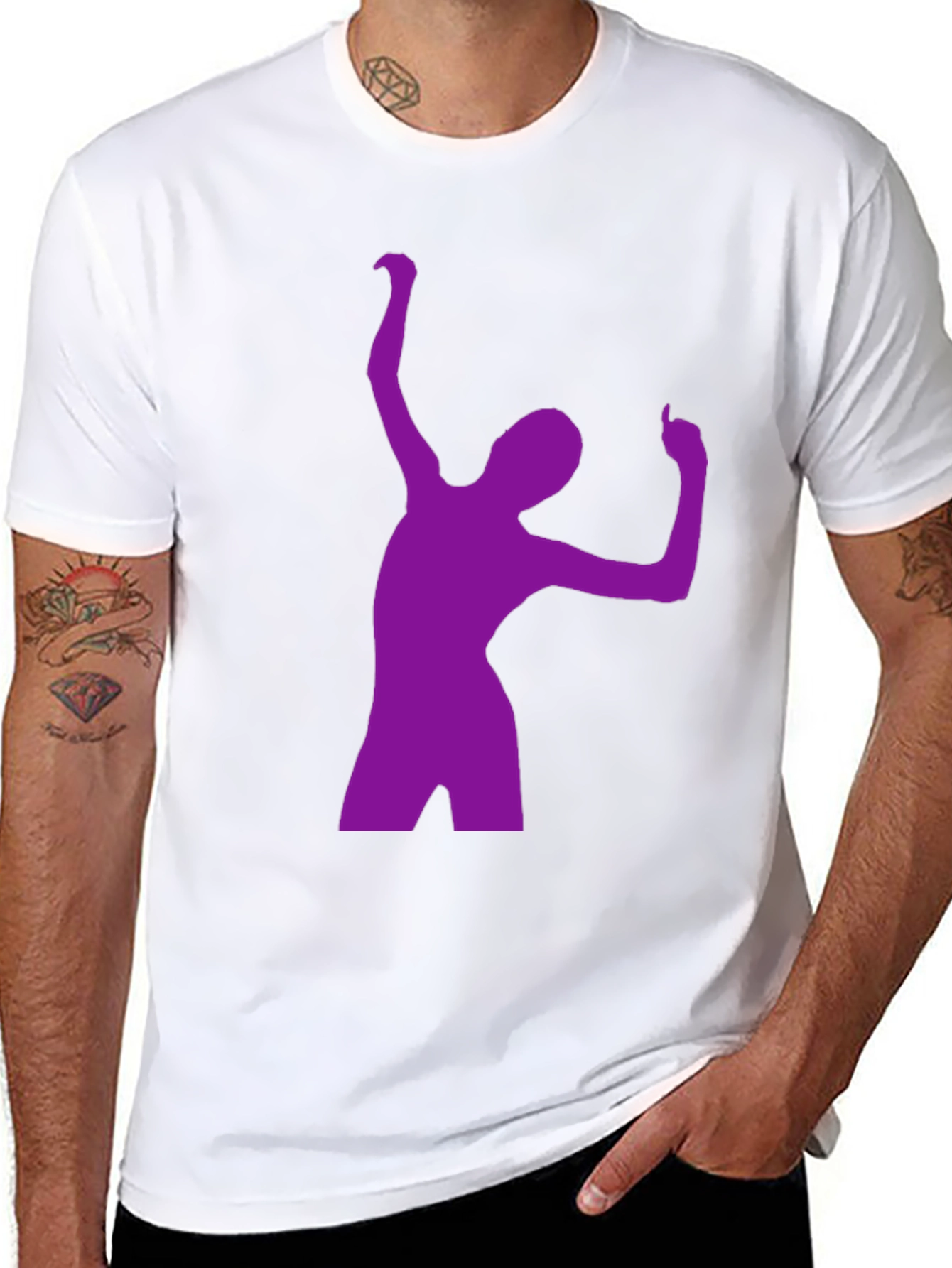 Purple Dancer Graphic Black T-Shirt