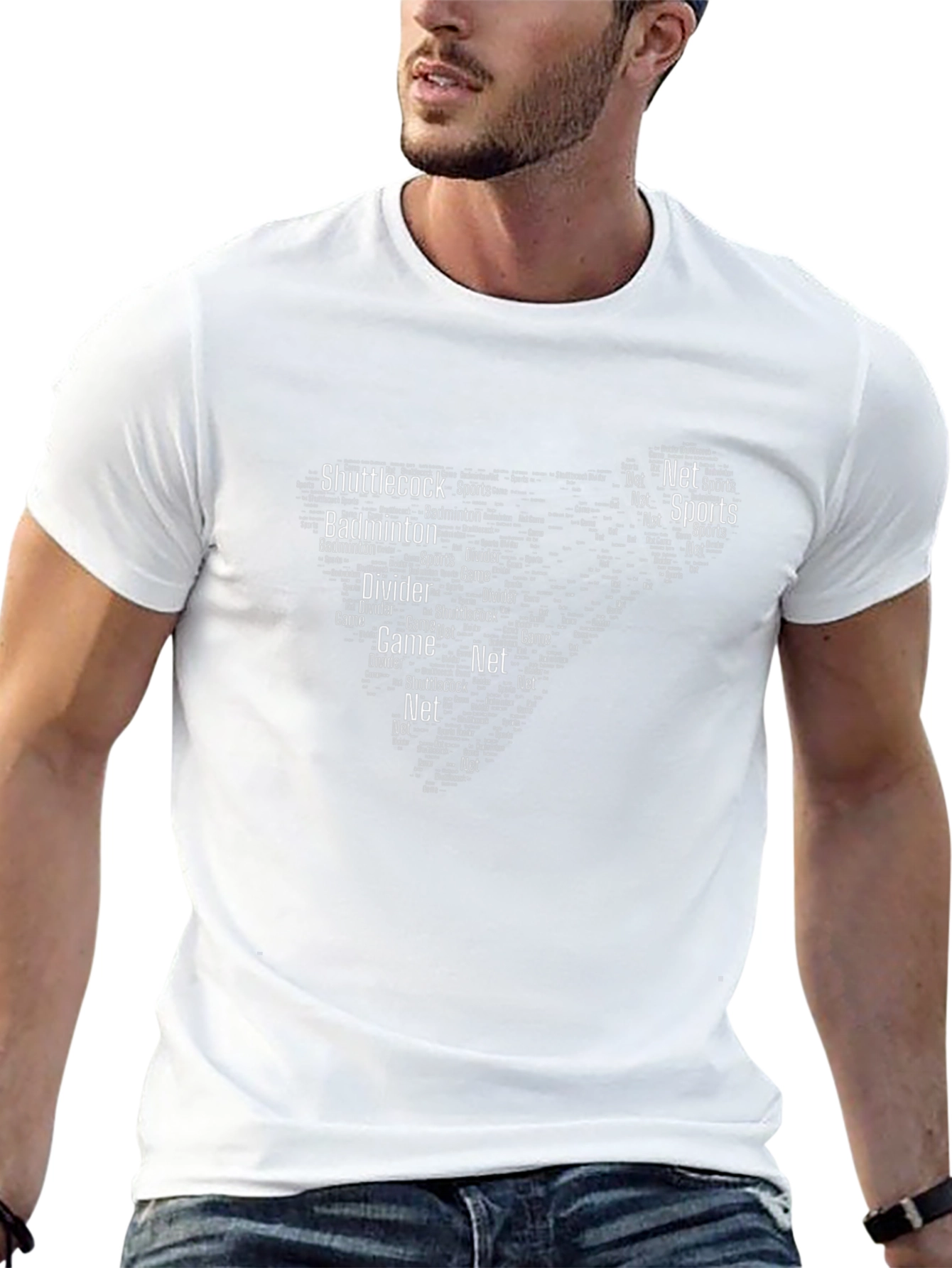Badminton Word Art Graphic Tee