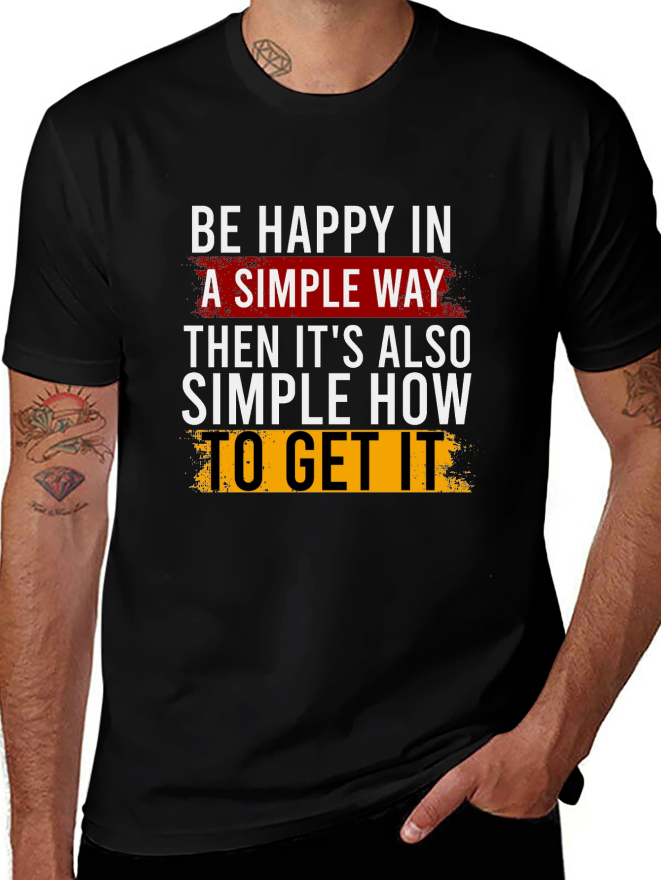 Be Happy T-Shirt: Simple Way Graphic Tee