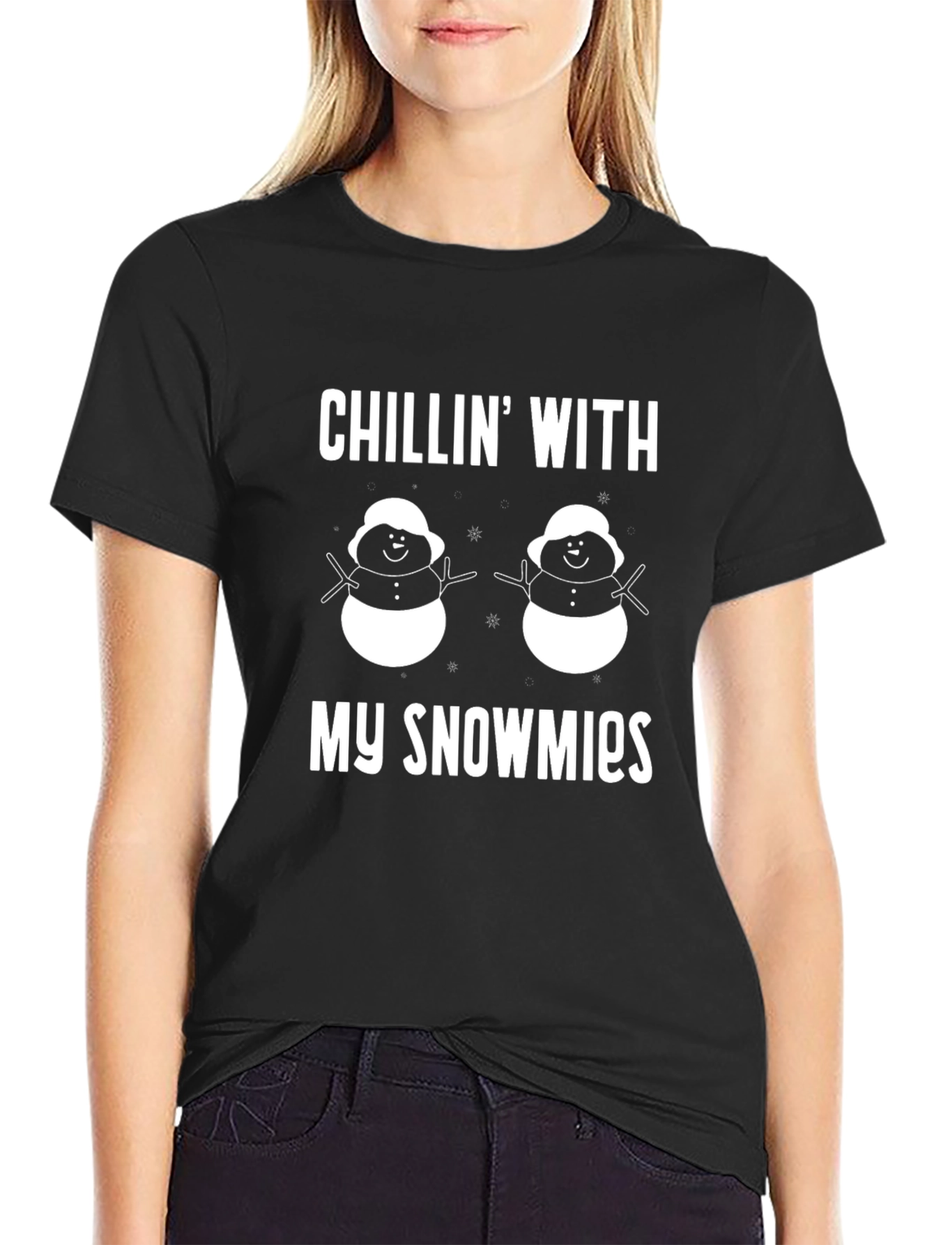 Chillin With My Snowmies Funny Winter T-Shirt