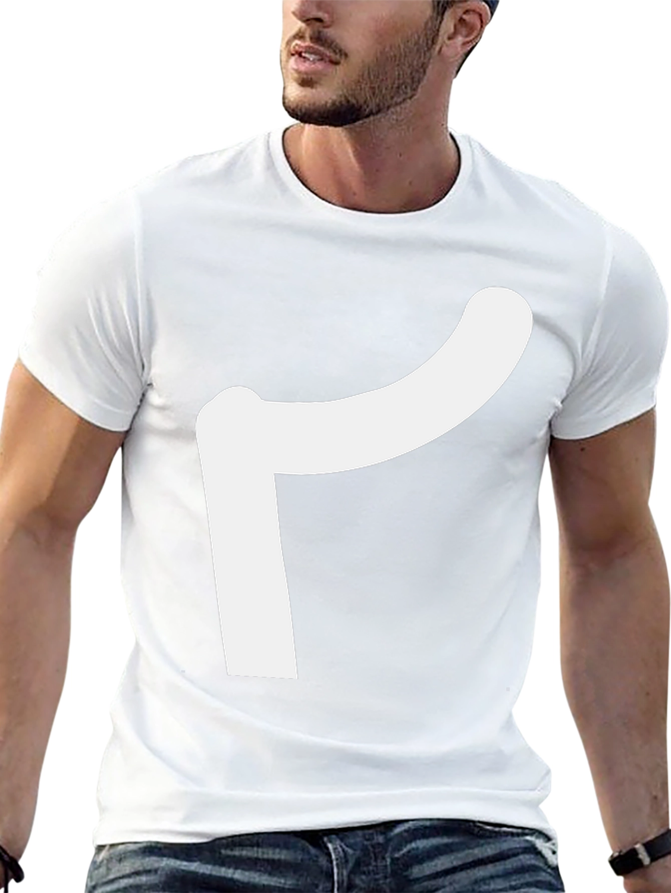 Modern Black Tee with Abstract White Design