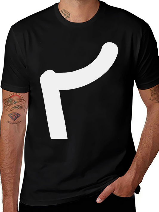 Modern Black Tee with Abstract White Design
