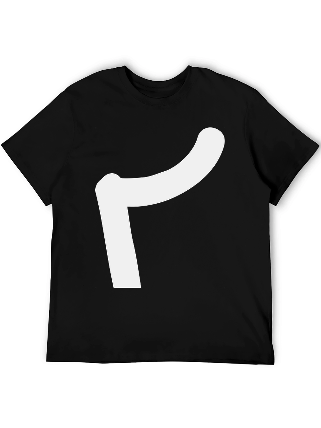 Modern Black Tee with Abstract White Design