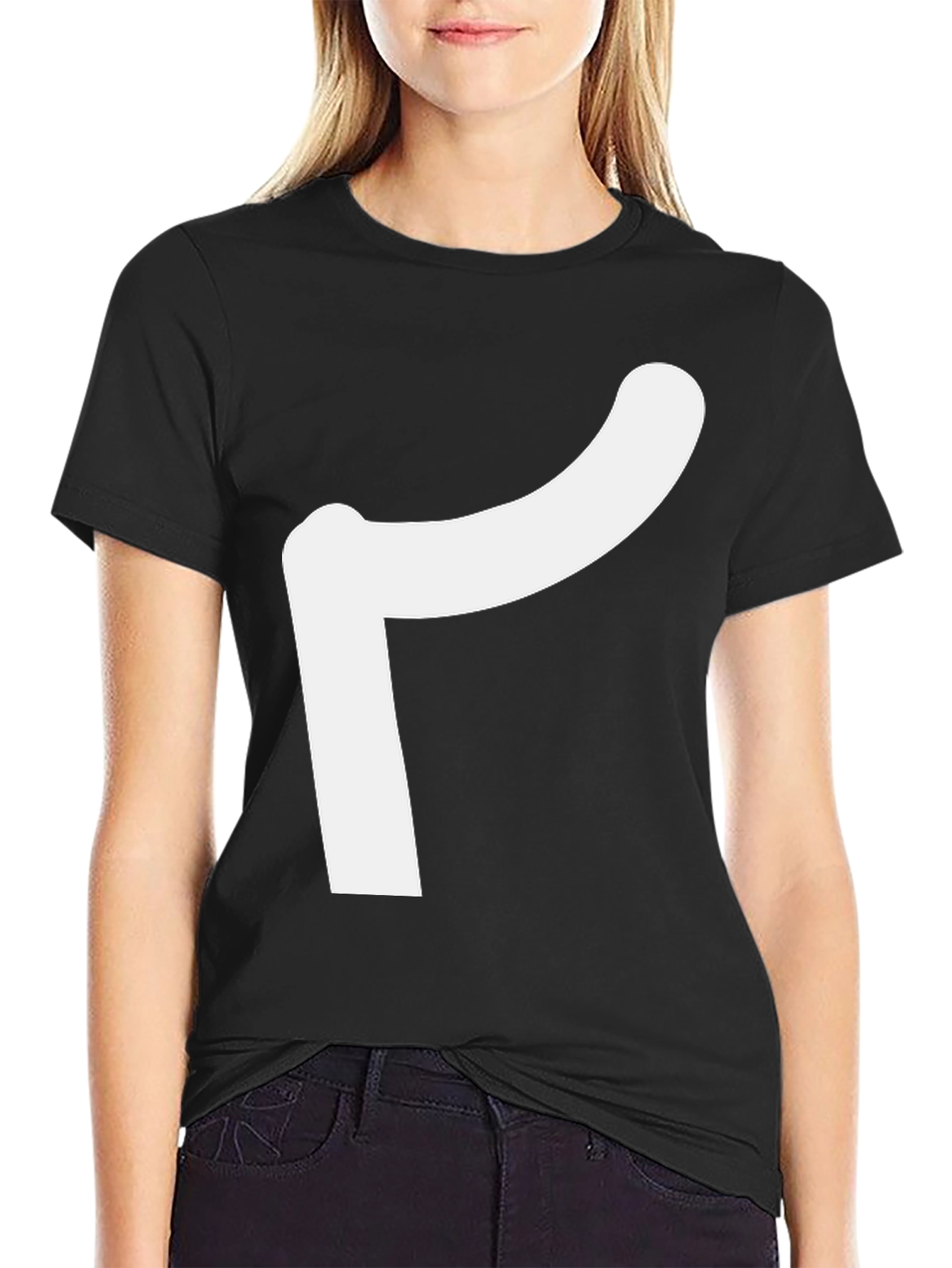 Modern Black Tee with Abstract White Design