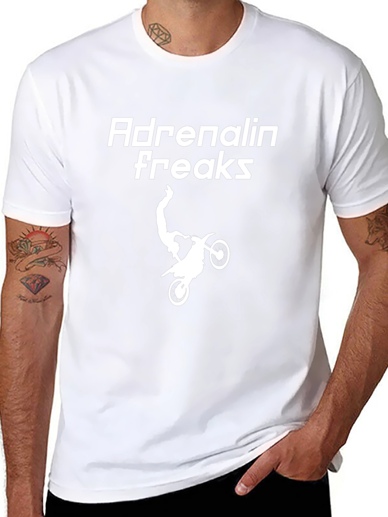 Adrenalin Freaks T-Shirt - Motocross Stunt Design