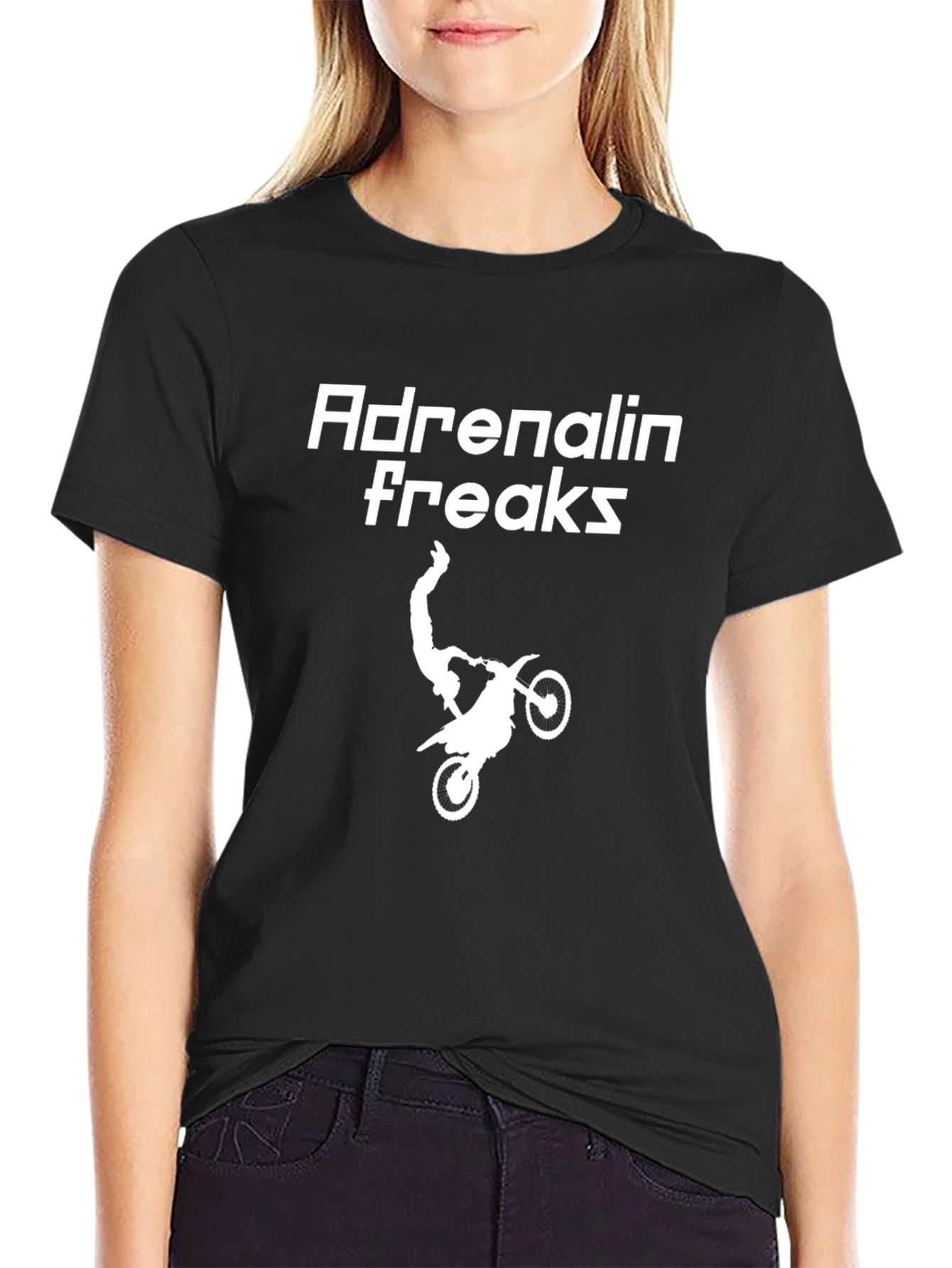 Adrenalin Freaks T-Shirt - Motocross Stunt Design
