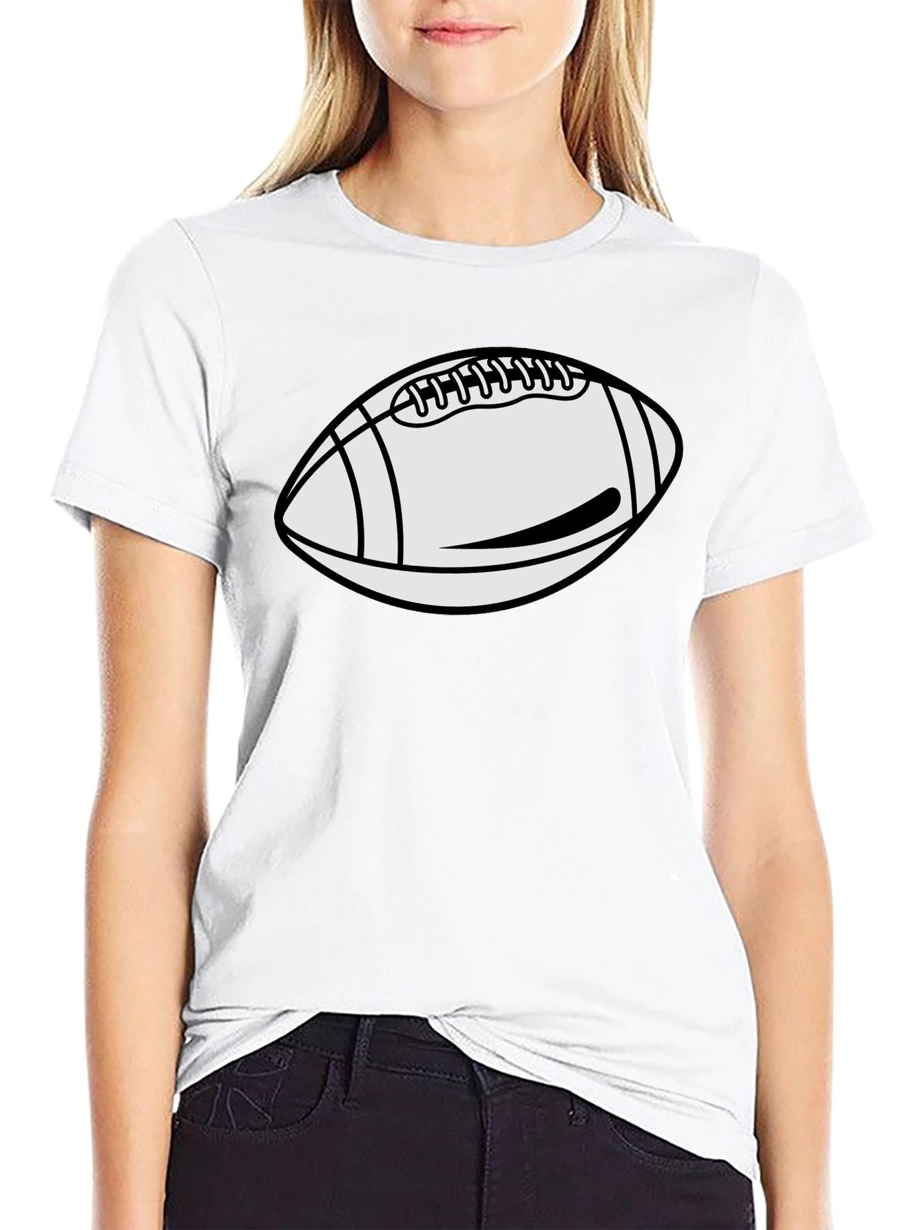 Football Graphic Tee - Casual Black T-Shirt