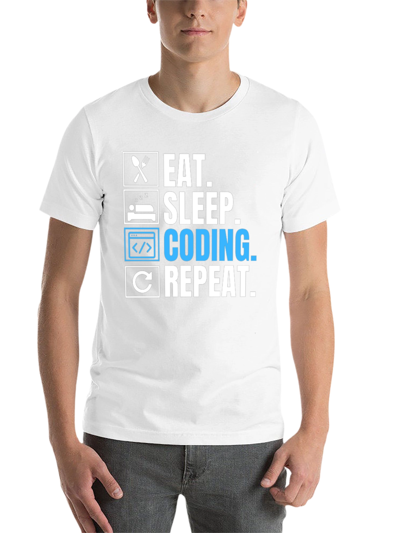 Eat Sleep Coding Repeat Graphic Tee - Programmer T-Shirt