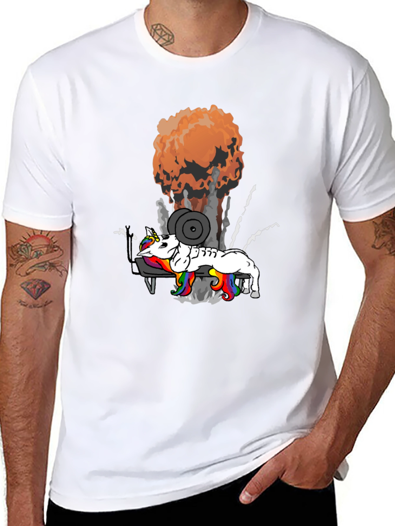 Unicorn Lifting Weights T-Shirt