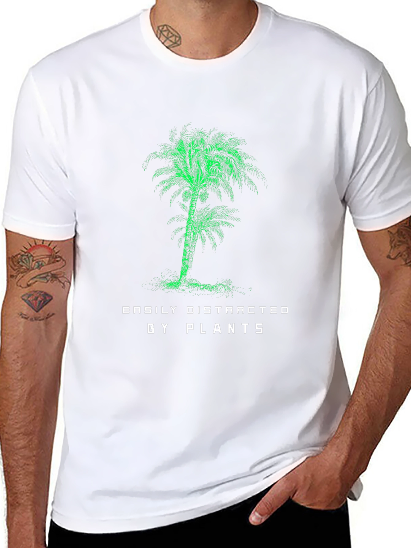 Easily Distracted by Plants Palm Tree Graphic T-Shirt