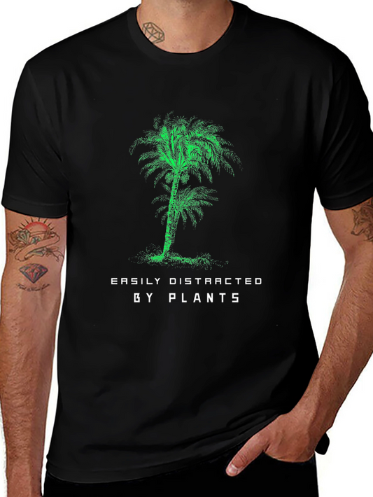 Easily Distracted by Plants Palm Tree Graphic T-Shirt