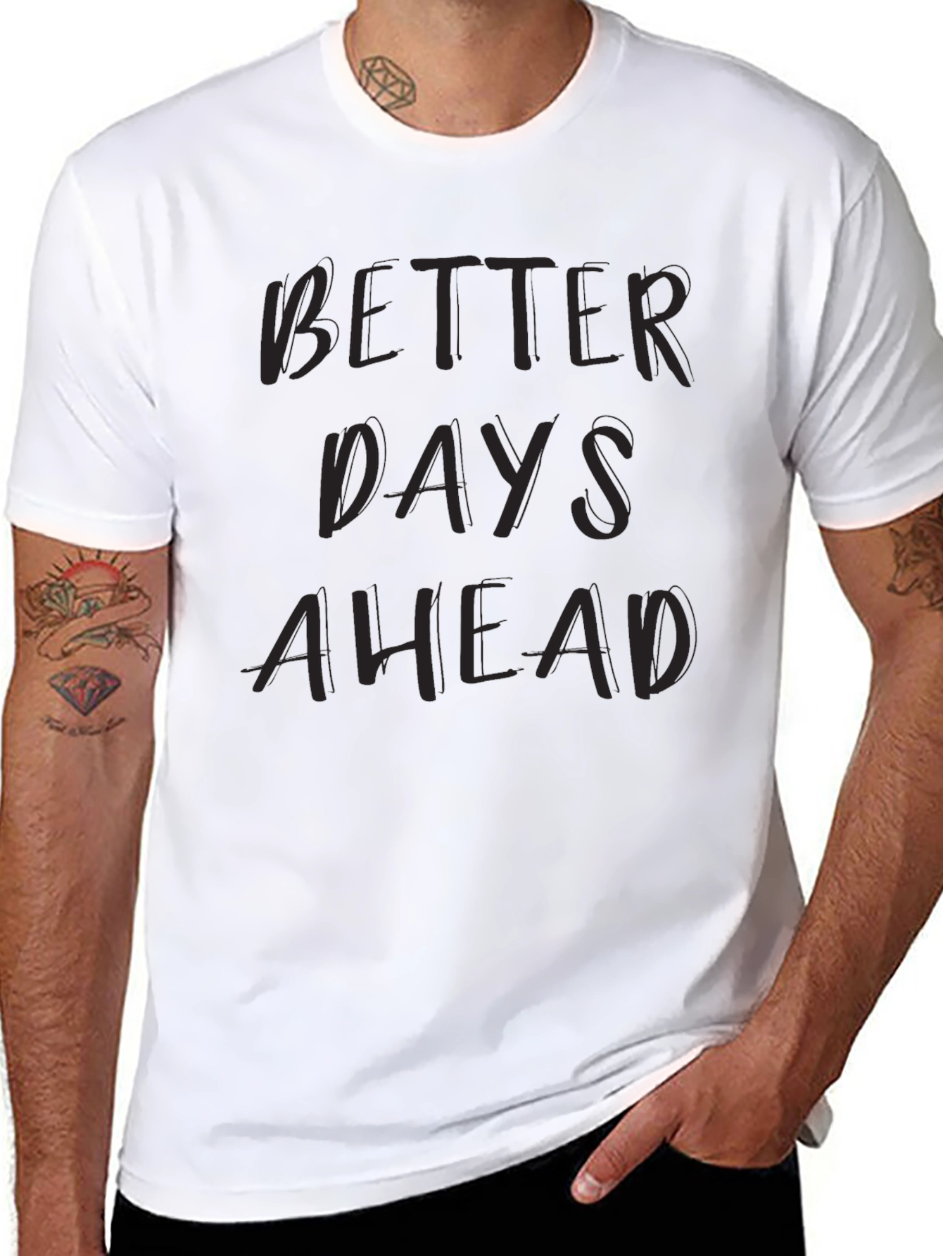 Better Days Ahead Graphic Tee - Black Casual T-Shirt