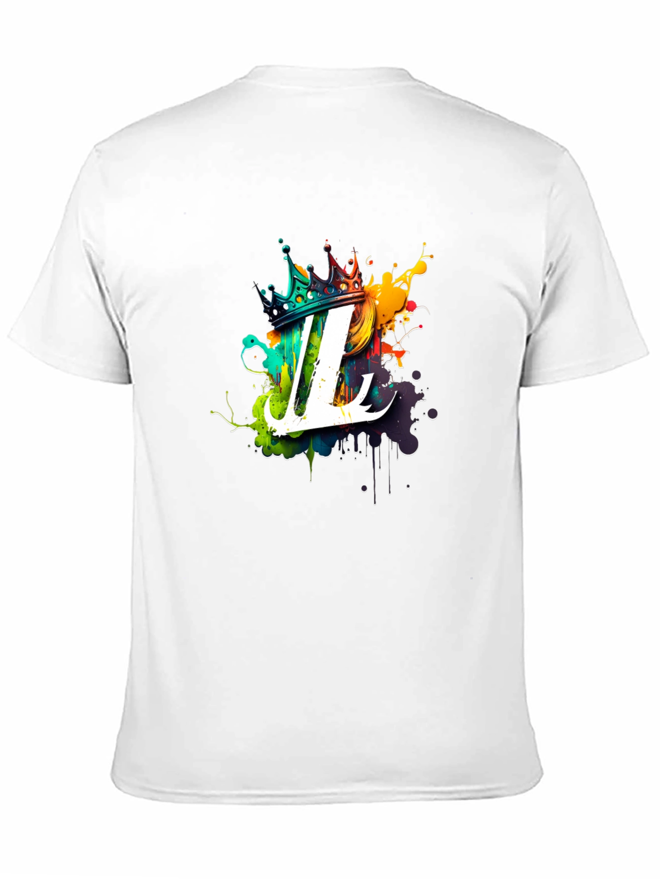 Crown Initial T-Shirt - Artistic Letter Design