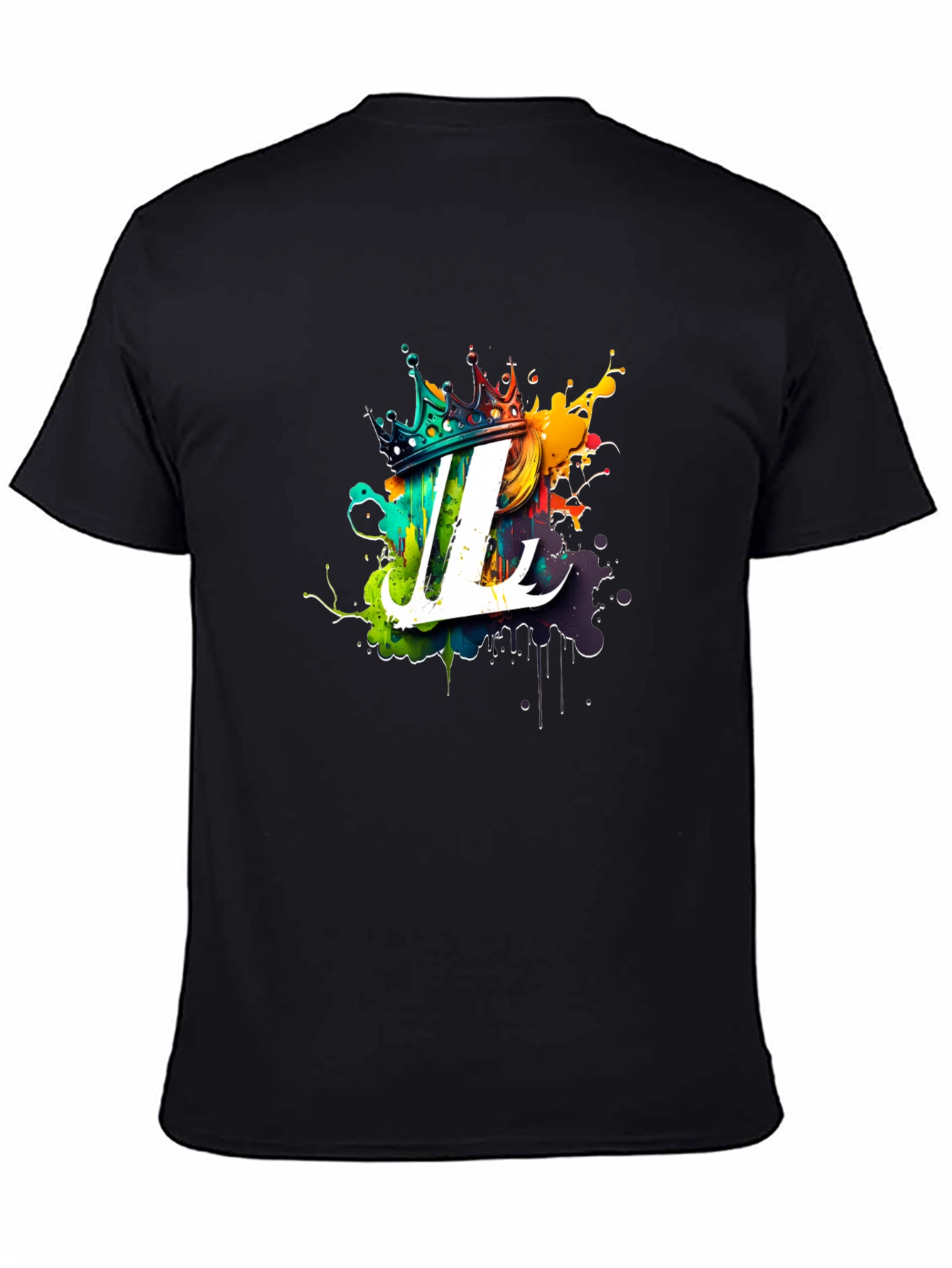 Crown Initial T-Shirt - Artistic Letter Design