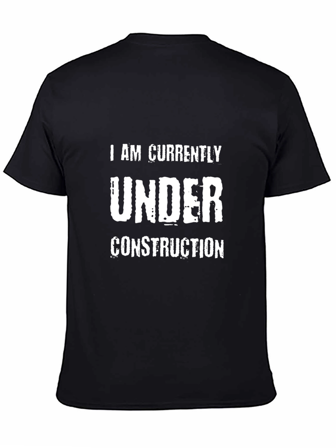 Under Construction Graphic Tee - Black Cotton T-Shirt