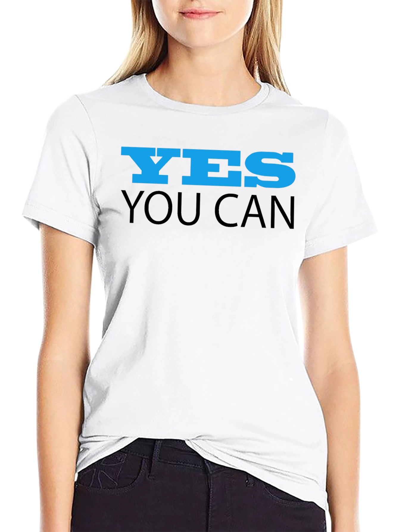 Yes You Can Black Graphic Tee