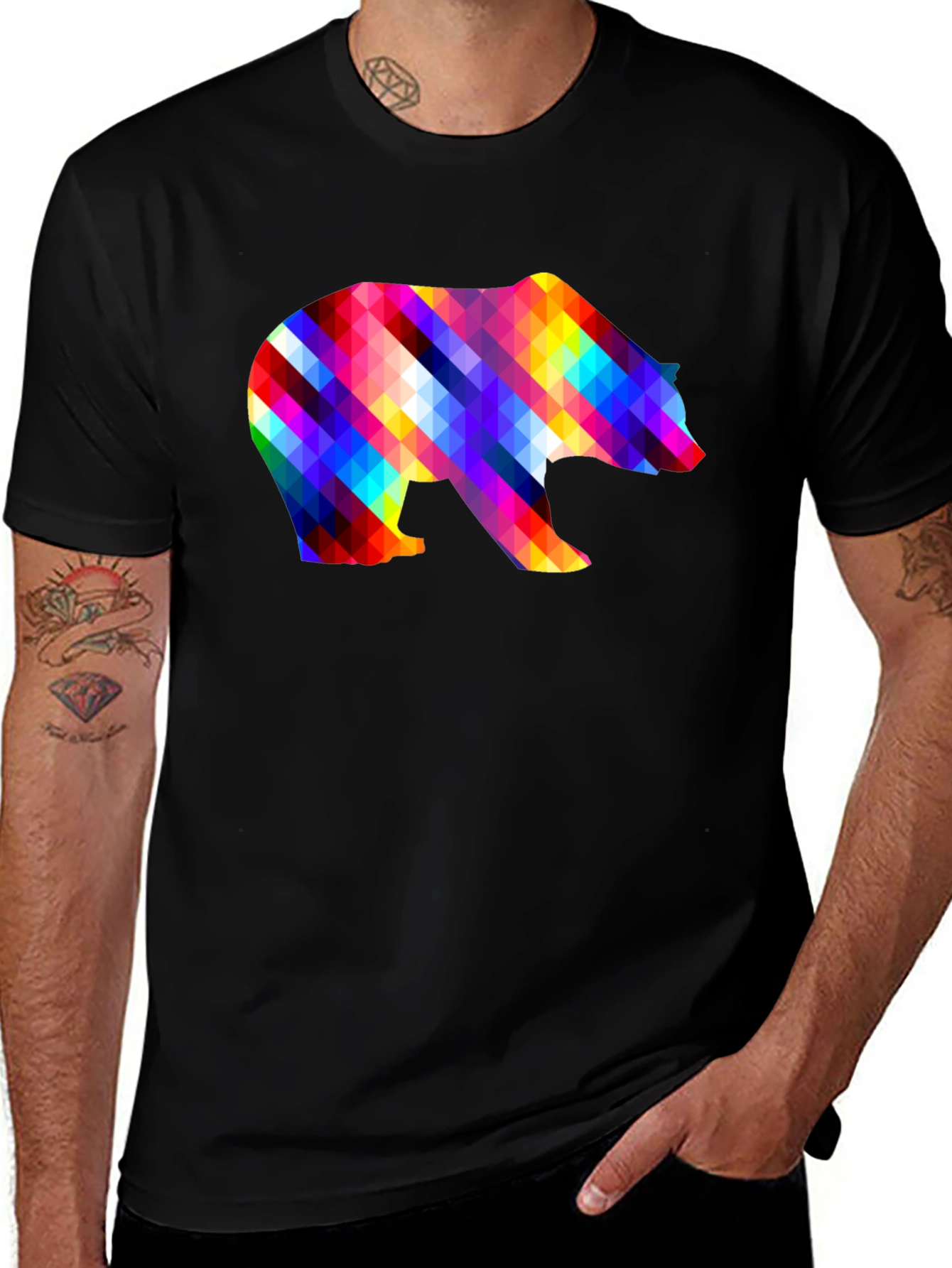 Colorful Geometric Bear T-Shirt