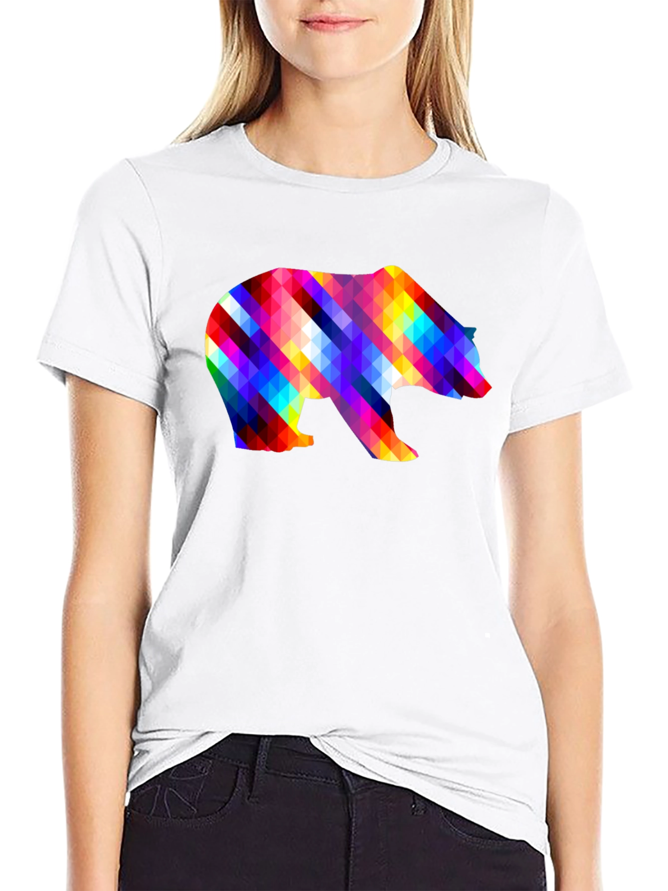 Colorful Geometric Bear T-Shirt