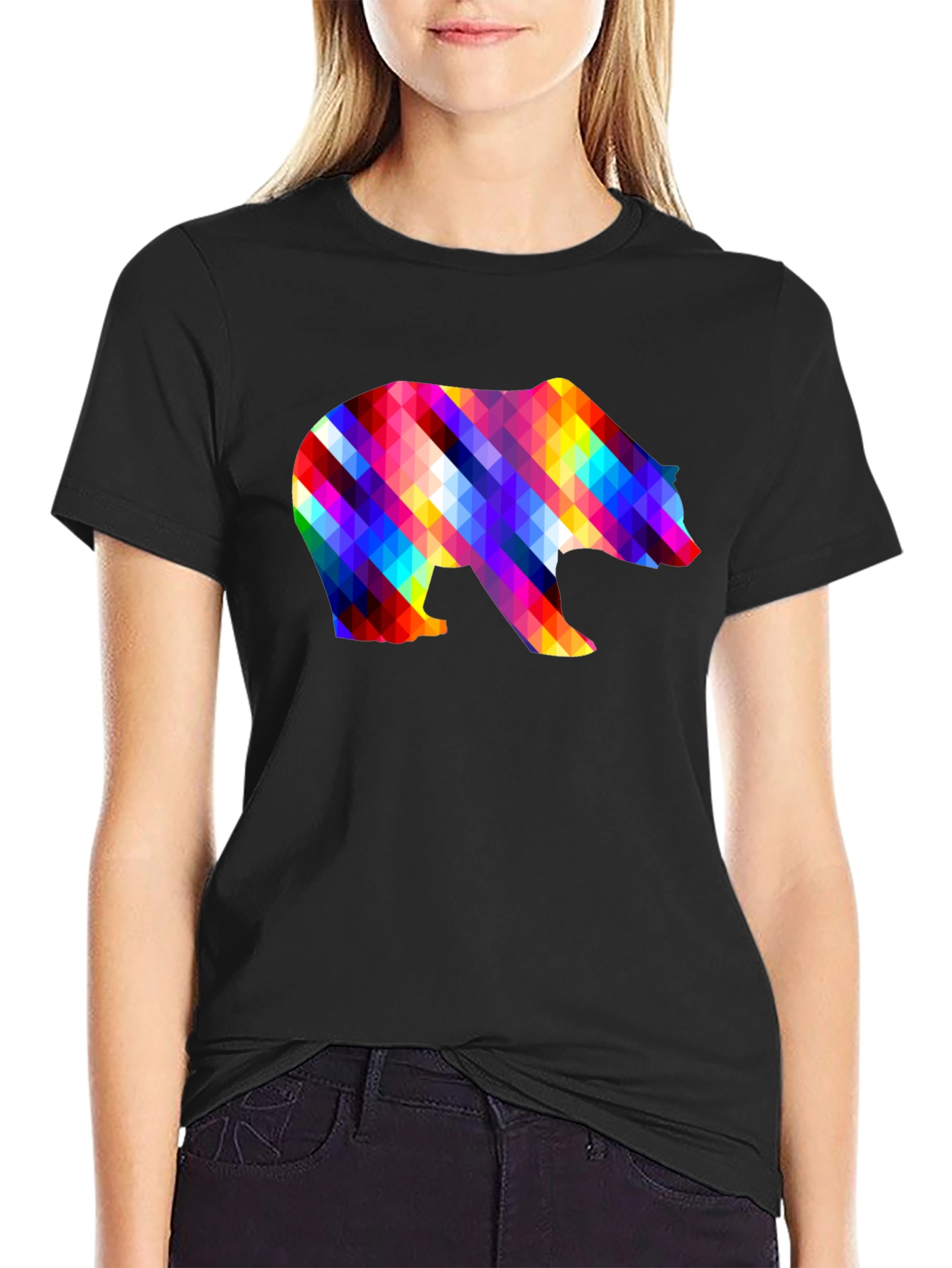 Colorful Geometric Bear T-Shirt