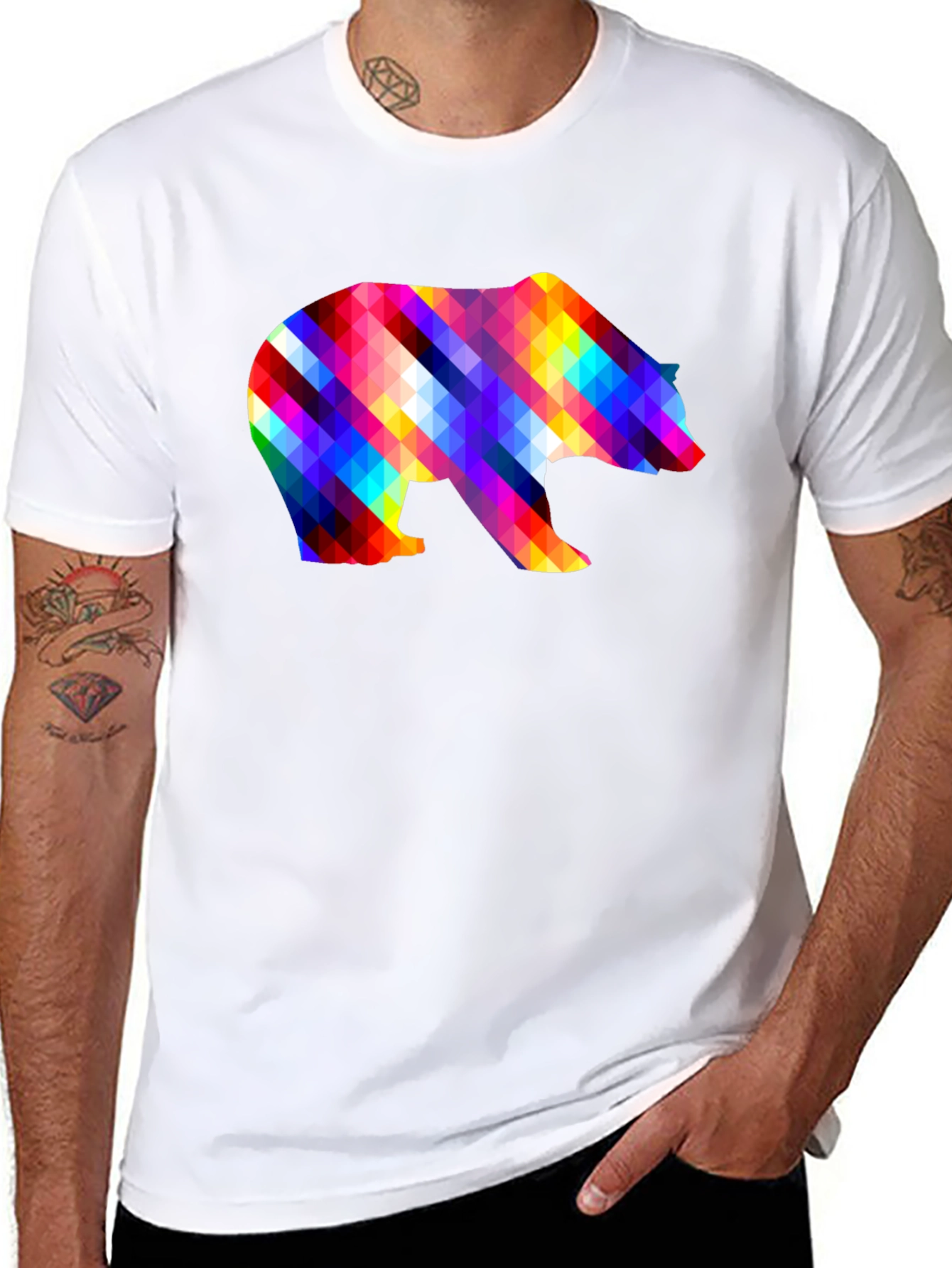 Colorful Geometric Bear T-Shirt