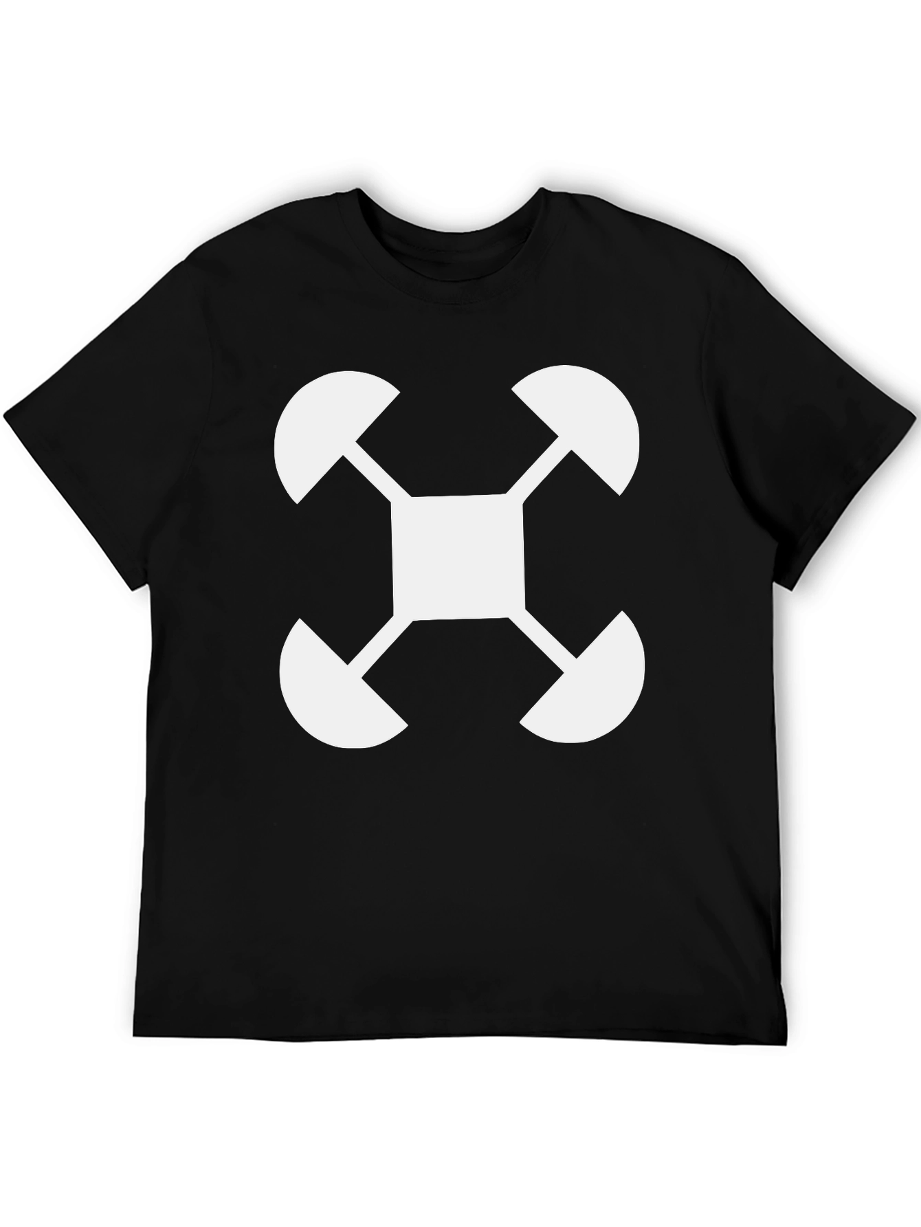 Abstract Graphic Tee - White Design on Black