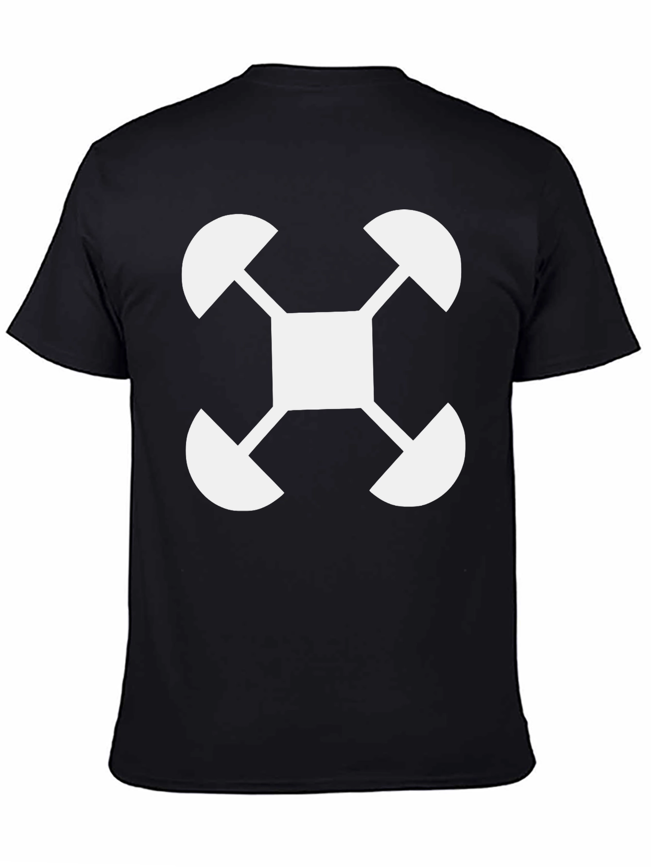 Abstract Graphic Tee - White Design on Black