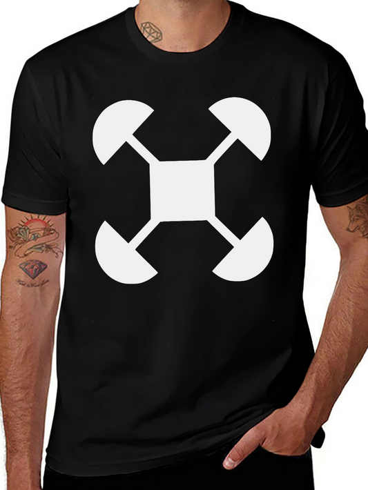Abstract Graphic Tee - White Design on Black