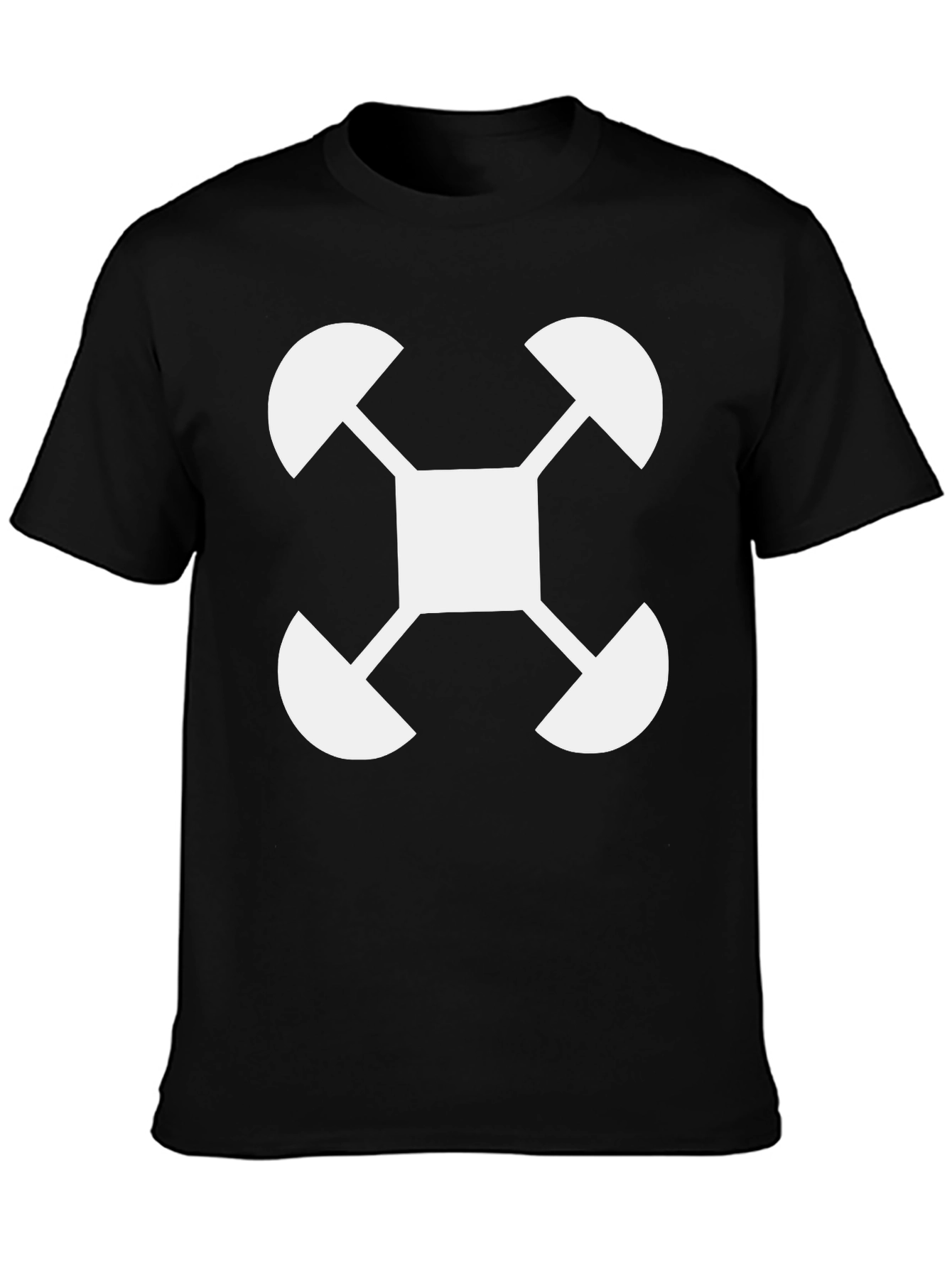 Abstract Graphic Tee - White Design on Black