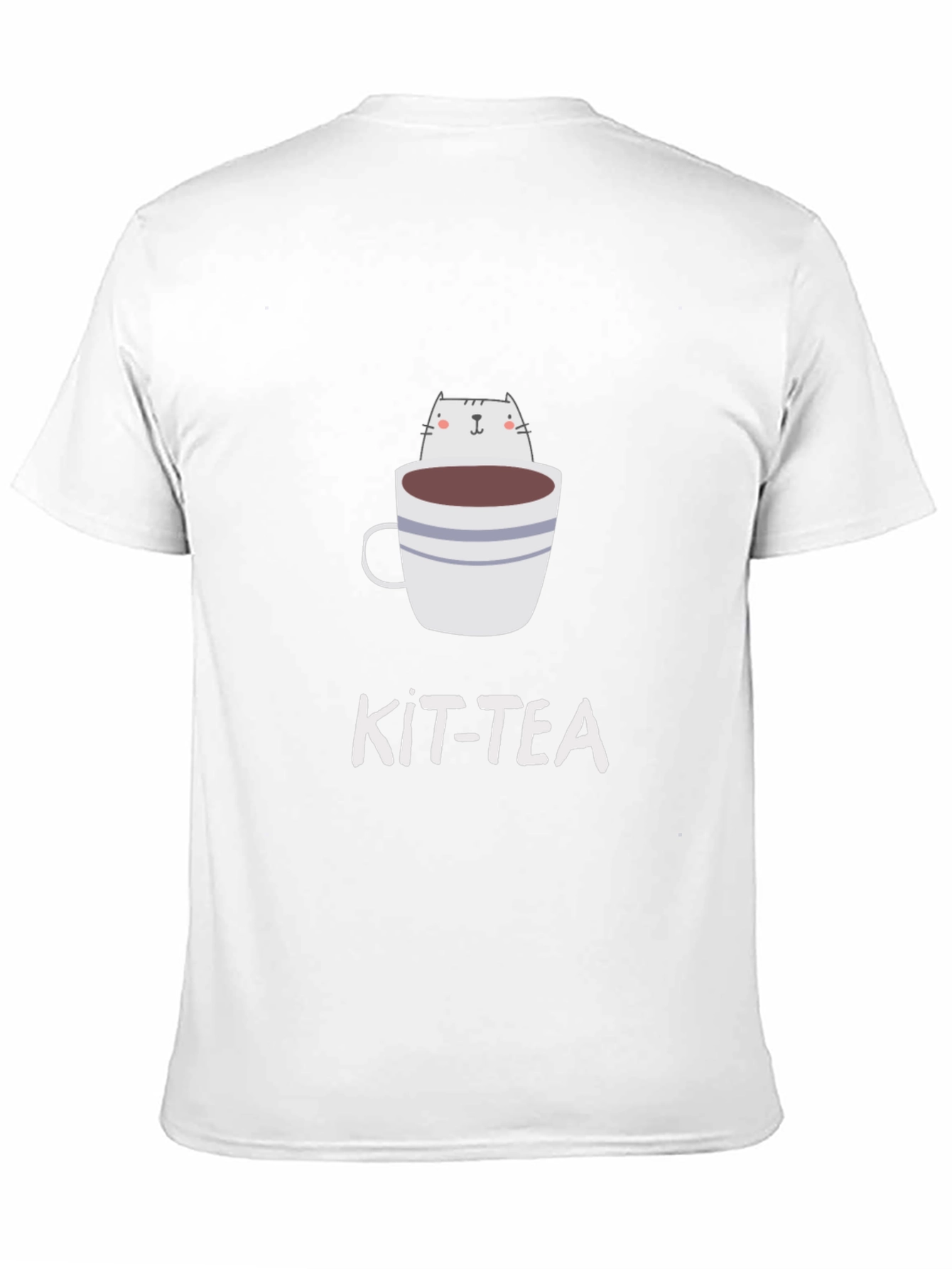 Kit-Tea Black T-Shirt - Cat in Cup