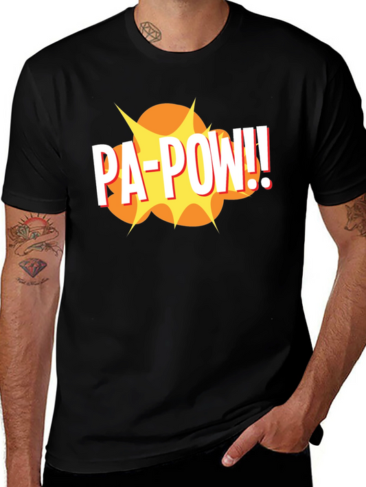 PA-POW!! Graphic T-Shirt - Black Comic Book Style Tee