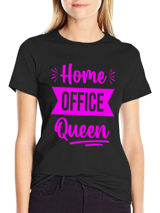 Home Office Queen Black Graphic Tee