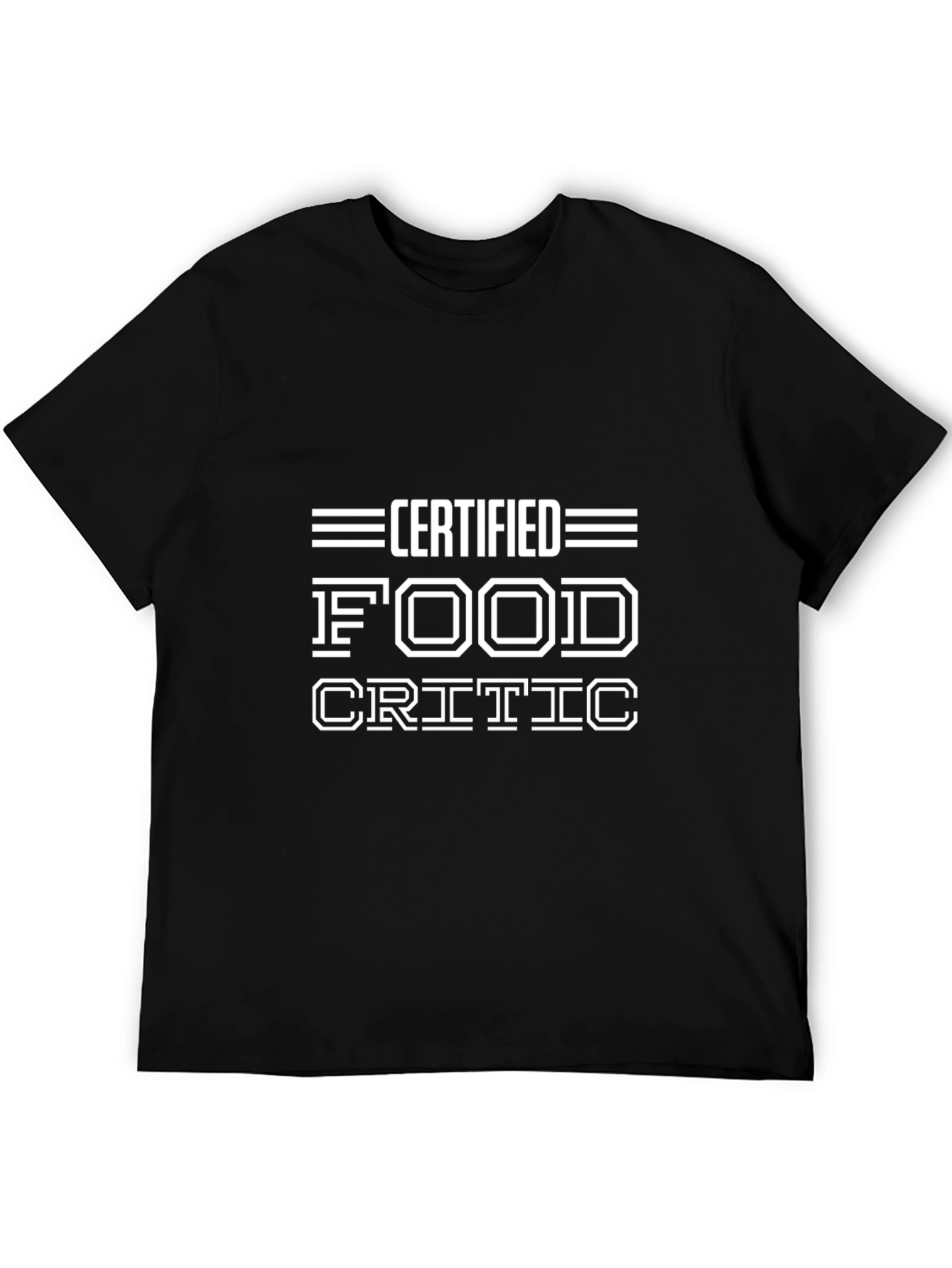 Certified Food Critic Graphic T-Shirt - Black
