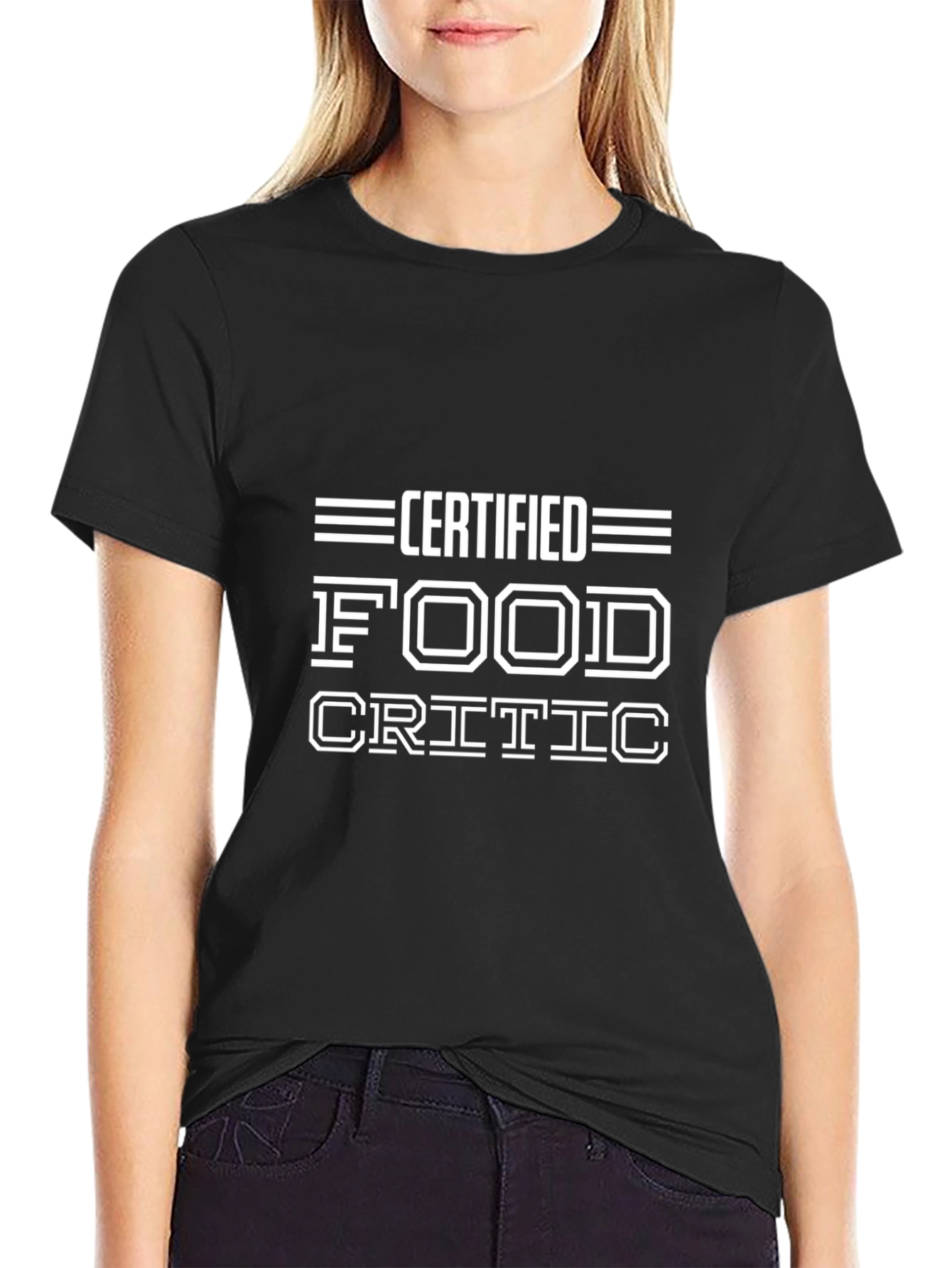 Certified Food Critic Graphic T-Shirt - Black