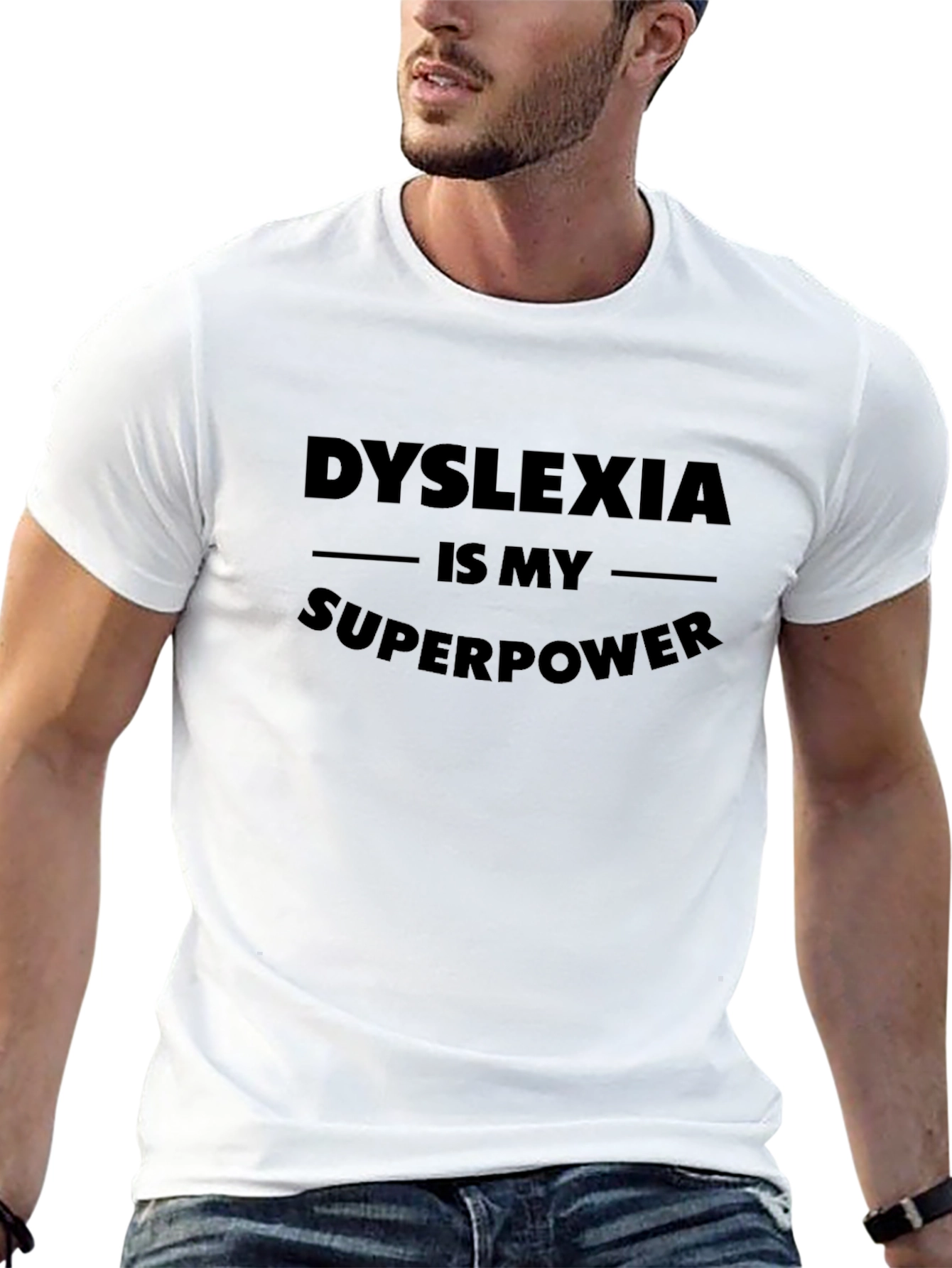 Dyslexia Is My Superpower Black Graphic Tee