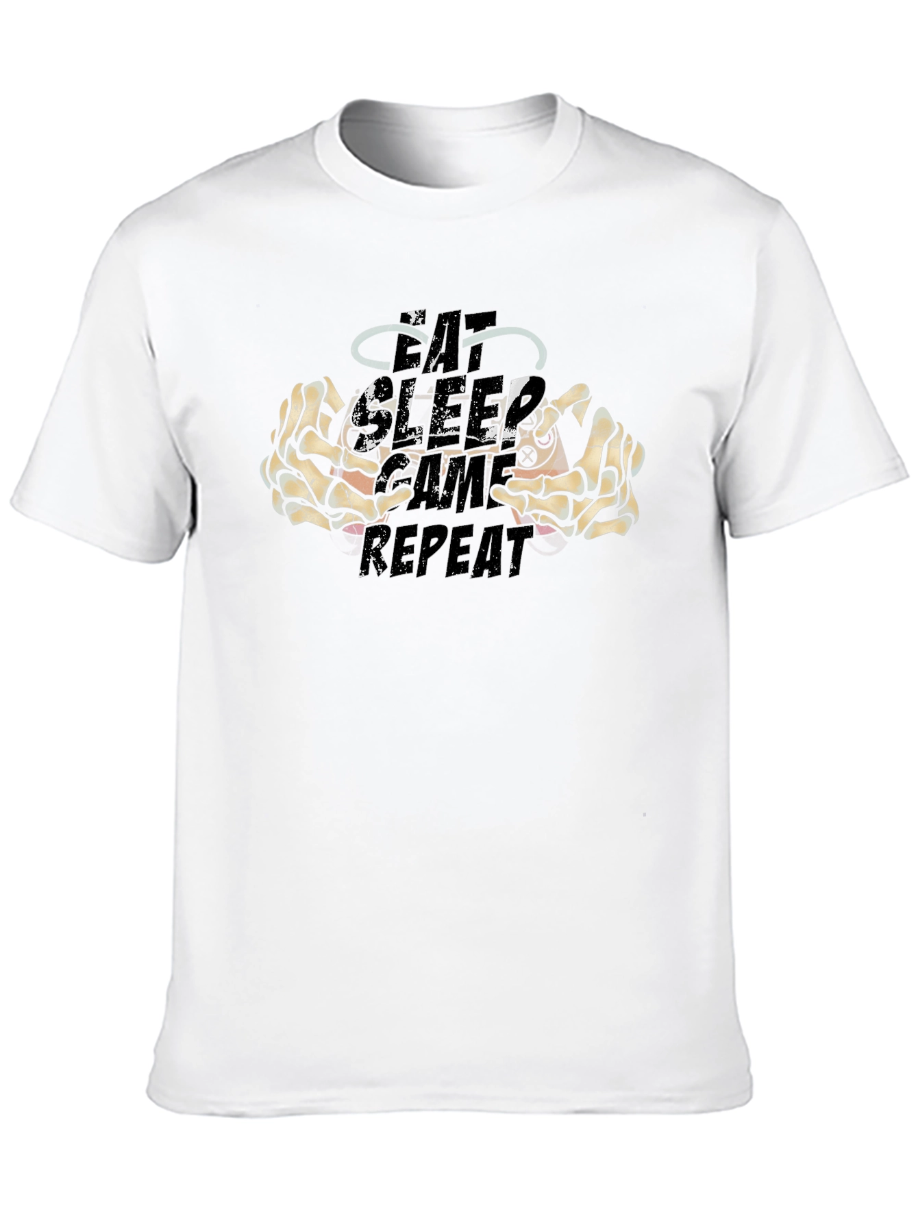 Eat Sleep Game Repeat Black Graphic Tee